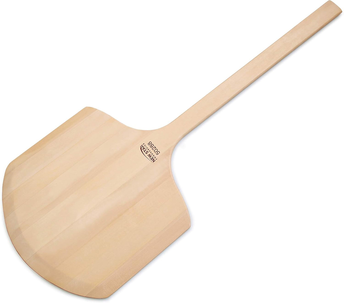 New Star Foodservice 50288 Restaurant-Grade Wooden Pizza Peel, 14" L x 14" W Plate, with 22" L Wooden Handle, 36" Overall Length - Culinary Roots