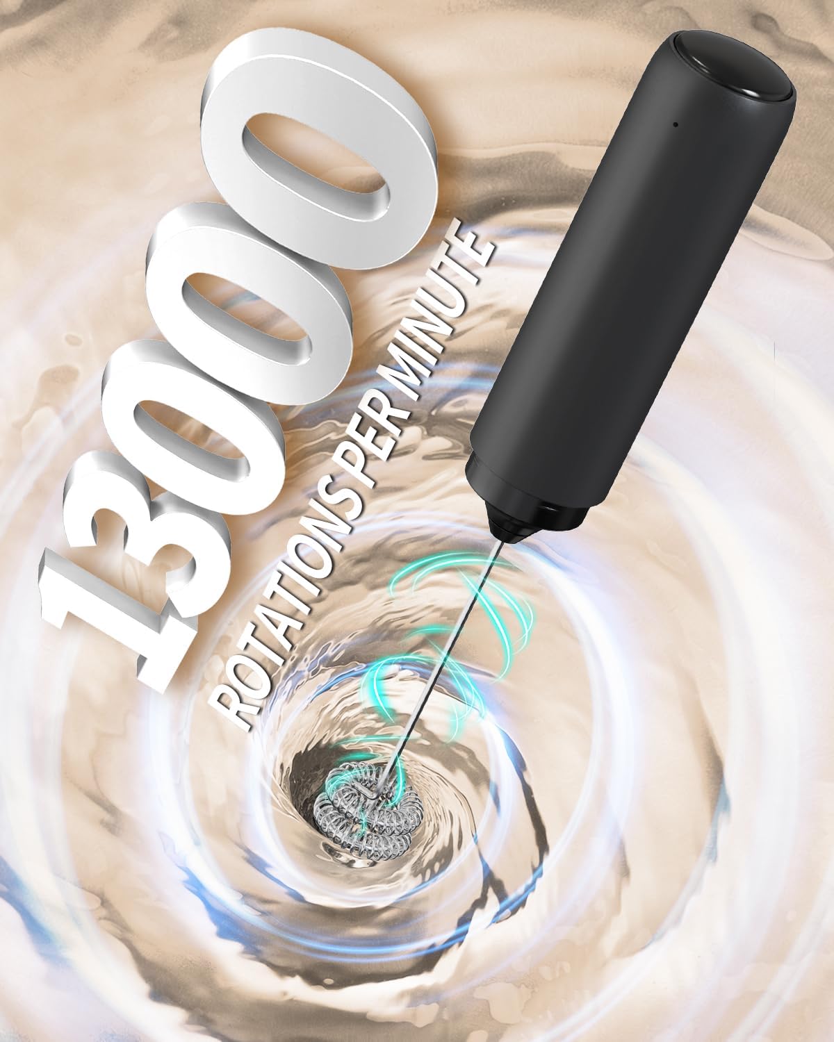 CIRCLE JOY Rechargeable Milk Frother Hanheld, Dual Spring Whisk Electric Coffee Frother, Portable Hand Frother Wand Drink Mixer for Matcha Lattes Cappuccino, Kitchen Gifts, Black - Culinary Roots