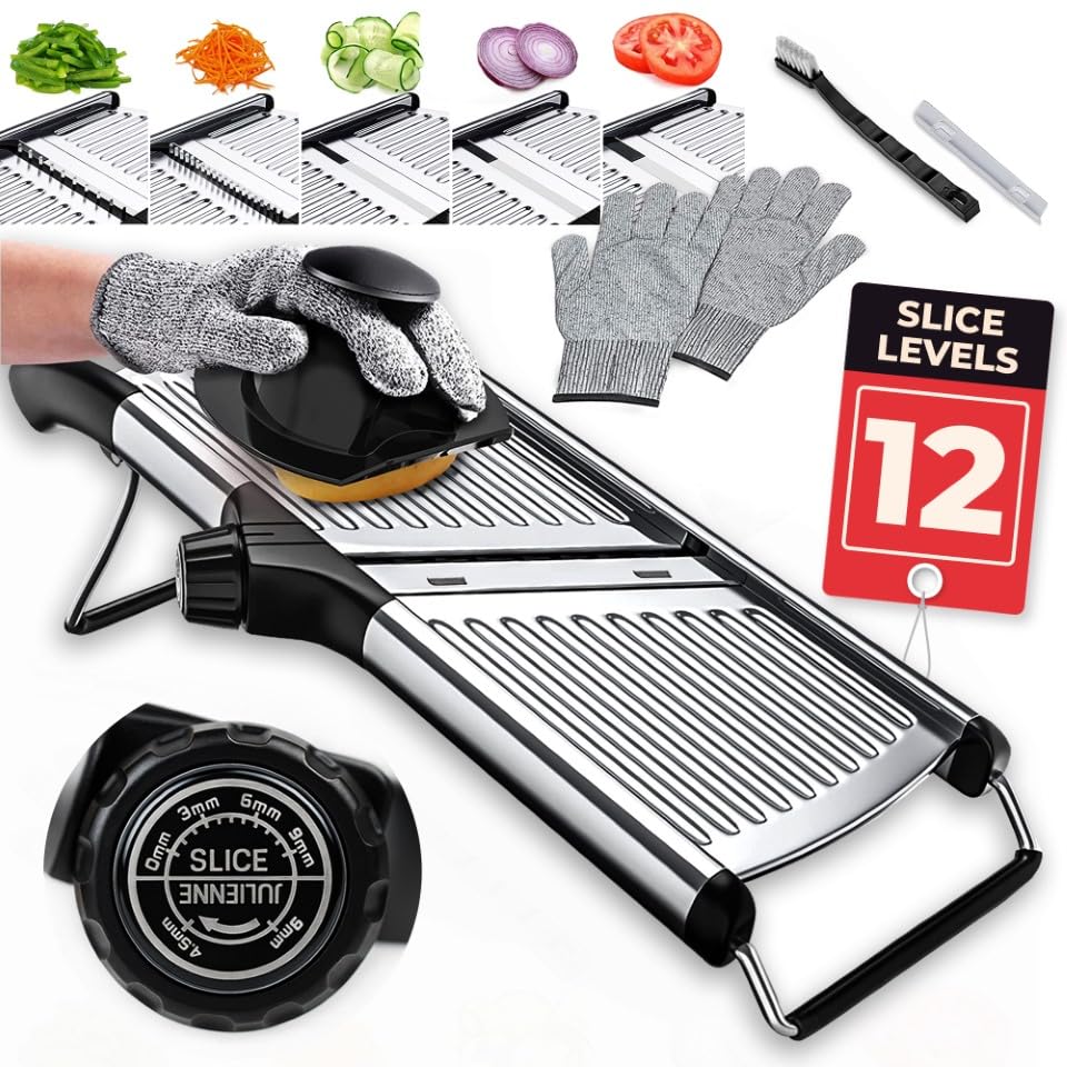 Gramercy Mandoline Slicer for Kitchen with 12 Slice Settings