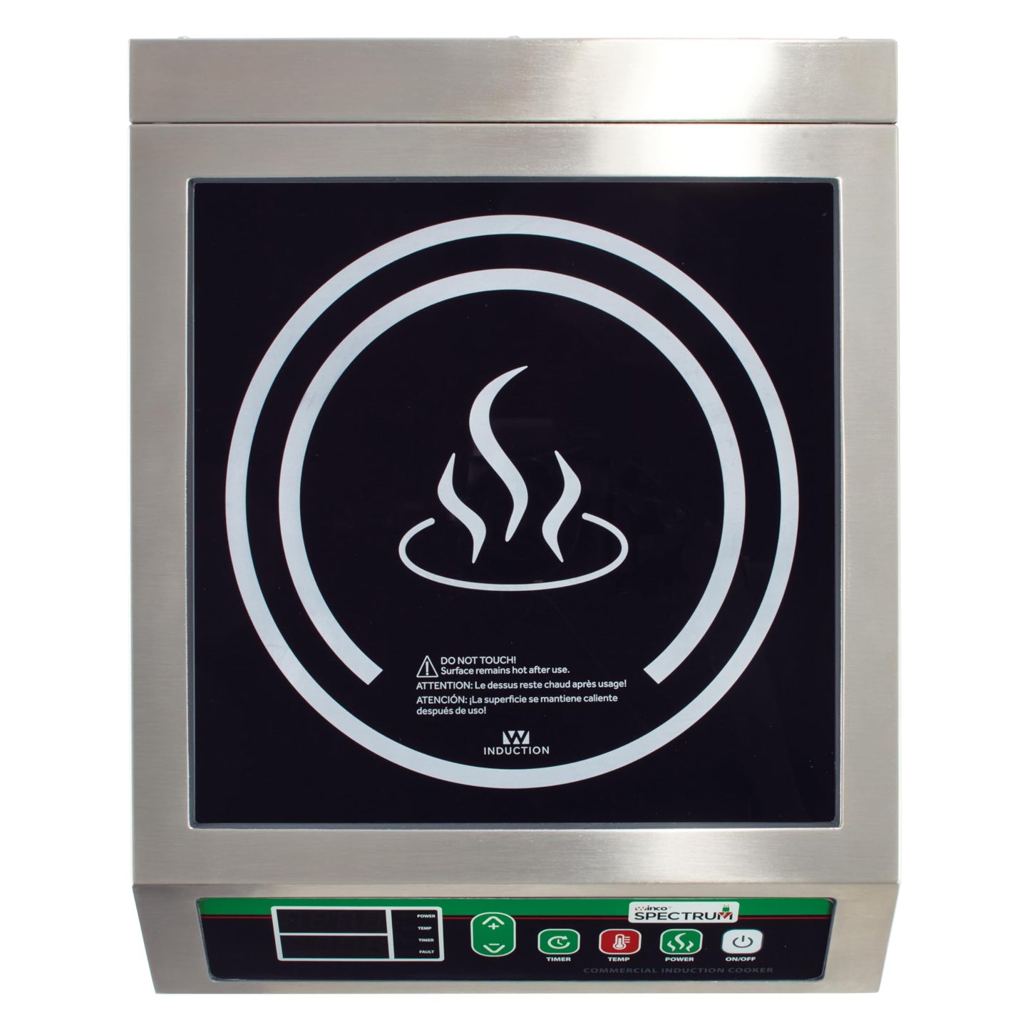 1800W (NEMA 5-20P Plug) Silver/Black Induction Cooktop Burner