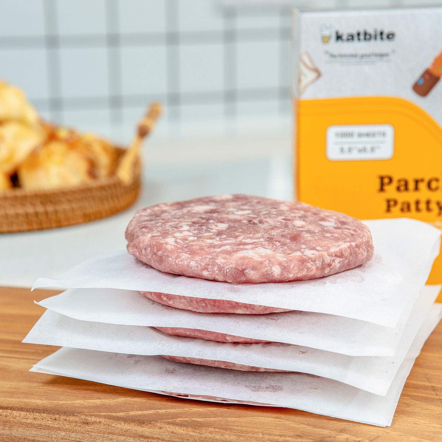 Katbite Hamburger Patty Paper 1000Pcs, 5.5"x5.5" Non Stick Parchment Paper Squares Sheets for Patty Seperate, Burger Press, Ground Beef, Freezing or Candy Wrappers, Use for Oven, Microwave or Freezer - Culinary Roots