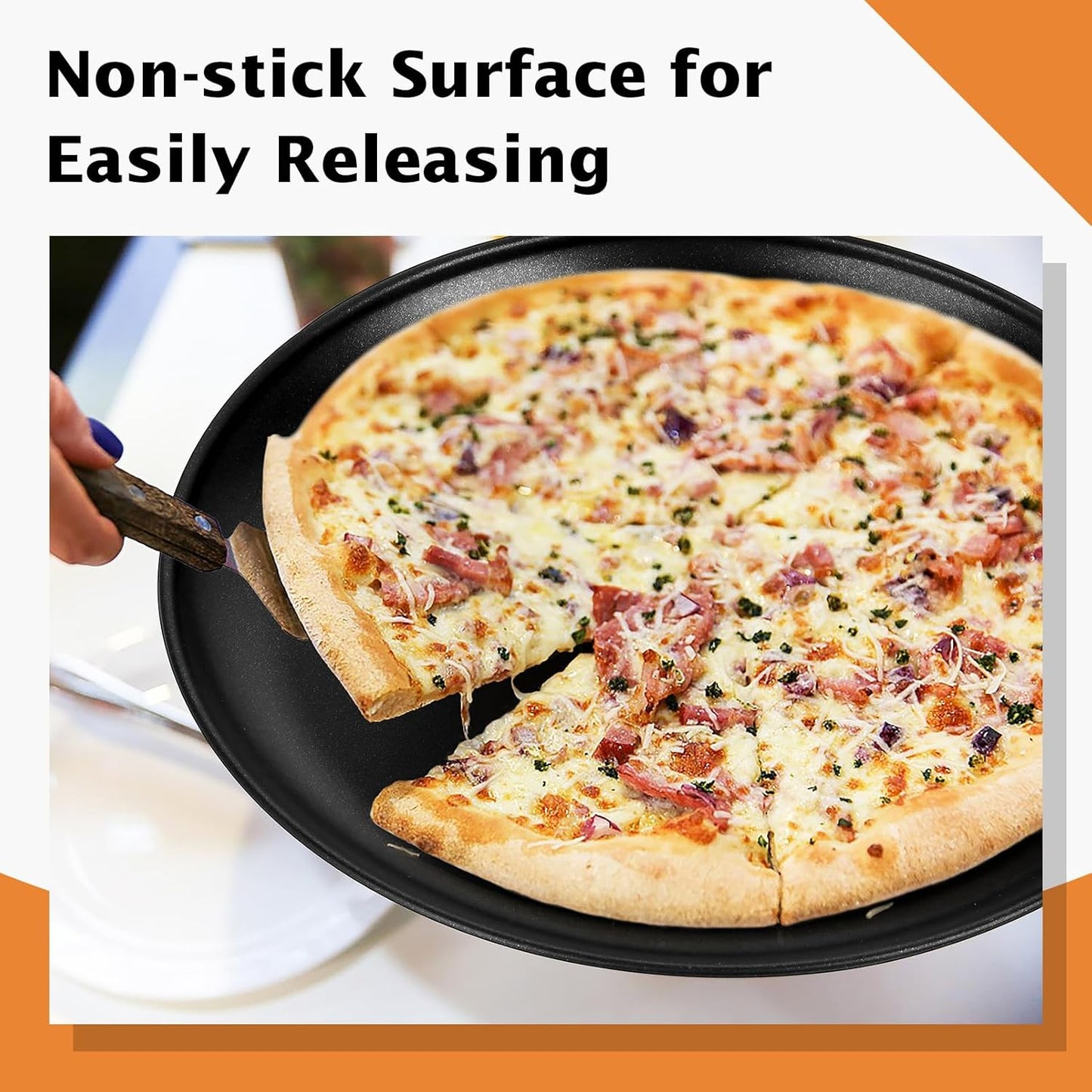 TeamFar Pizza Pan, 12Inch Pizza Tray Round Baking Pans with Stainless Steel Core & Non-stick Coating, for Roasting Cooking, Toxic Free – Set of 4 - Culinary Roots