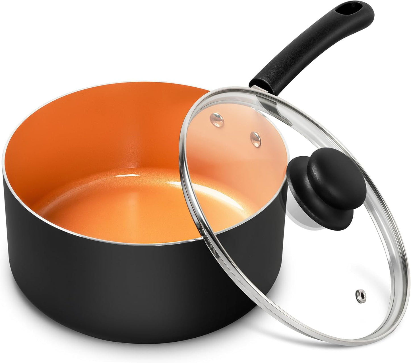 MICHELANGELO Nonstick Sauce Pan With Lid, 3QT Ceramic Saucepan, Copper Saucepans, PFAS-FREE Pot, Small Pots For Cooking, Multipurpose Cooking Pots For Home Kitchen, Dishwasher Safe - Culinary Roots