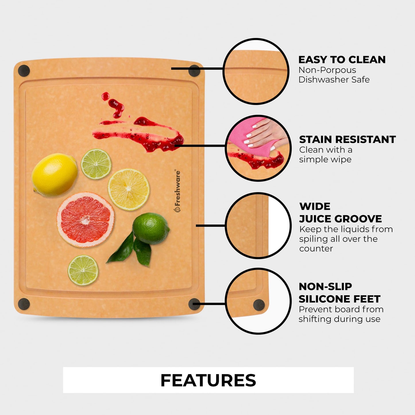 Wood Cutting Boards for Kitchen (2 Count)