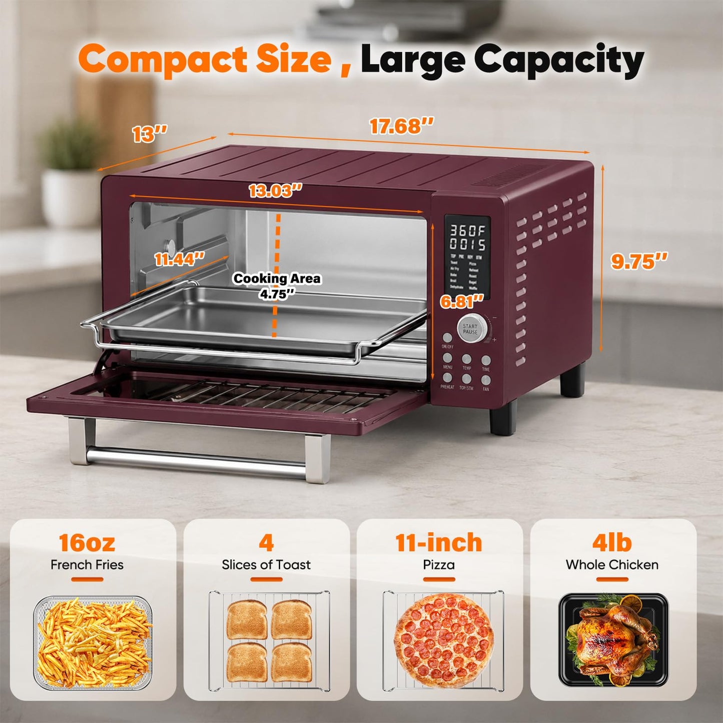 Bravo Pro Convection Air Fryer Toaster Oven Combo