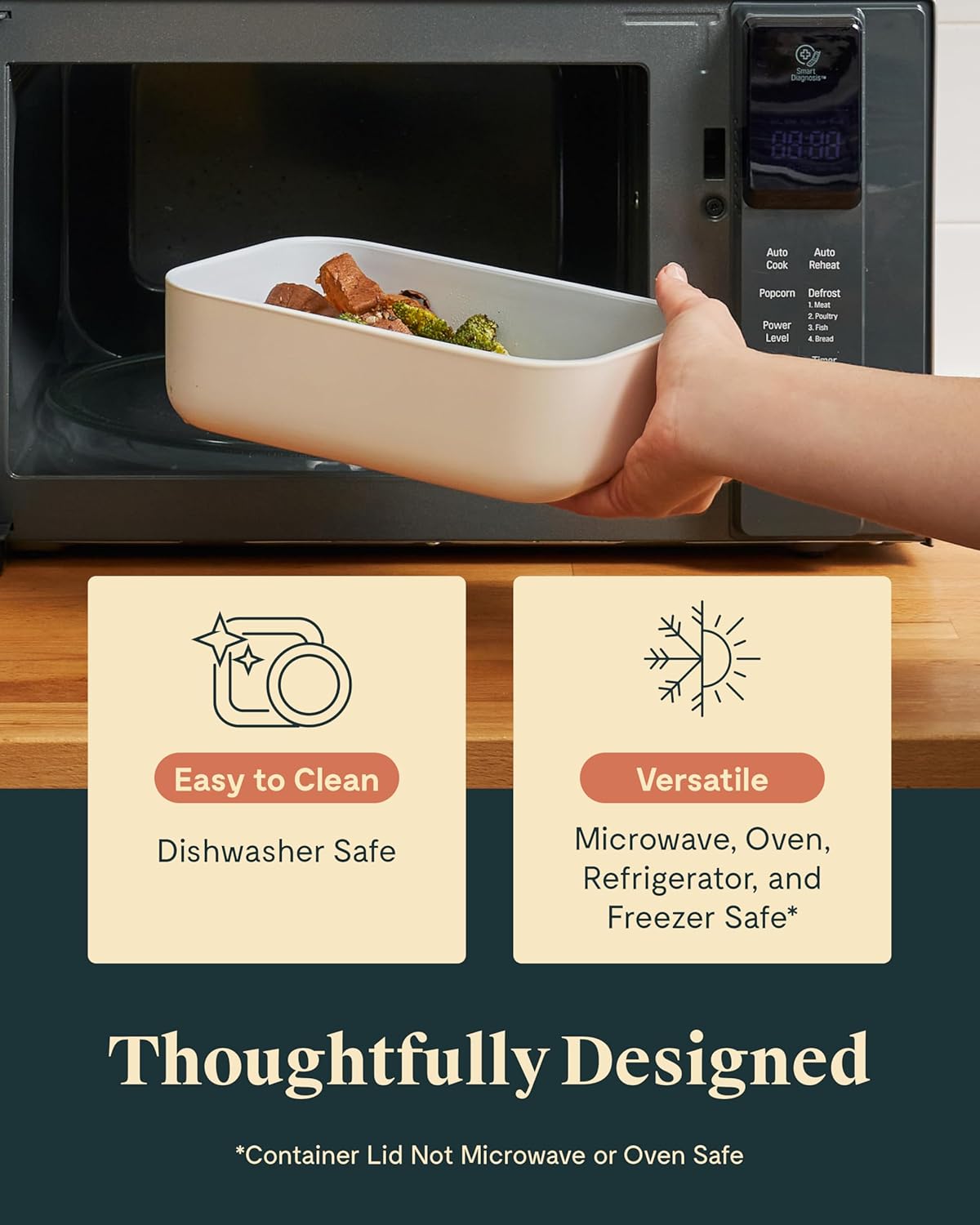 Caraway 3pc Glass Food Storage Set – 10 Cup, 6.6 Cup, & 4.4 Cup Food Containers - Ceramic Coated - Non Toxic Non Stick Lunch Box with Glass Lids - Dishwasher, Oven, & Microwave Safe - Cream