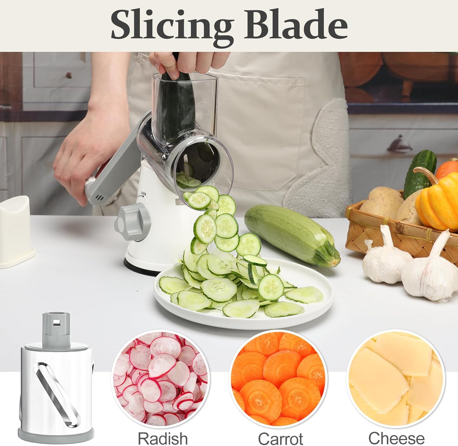 Cambom 5 in 1 Rotary Cheese Grater - Thumbnail 4