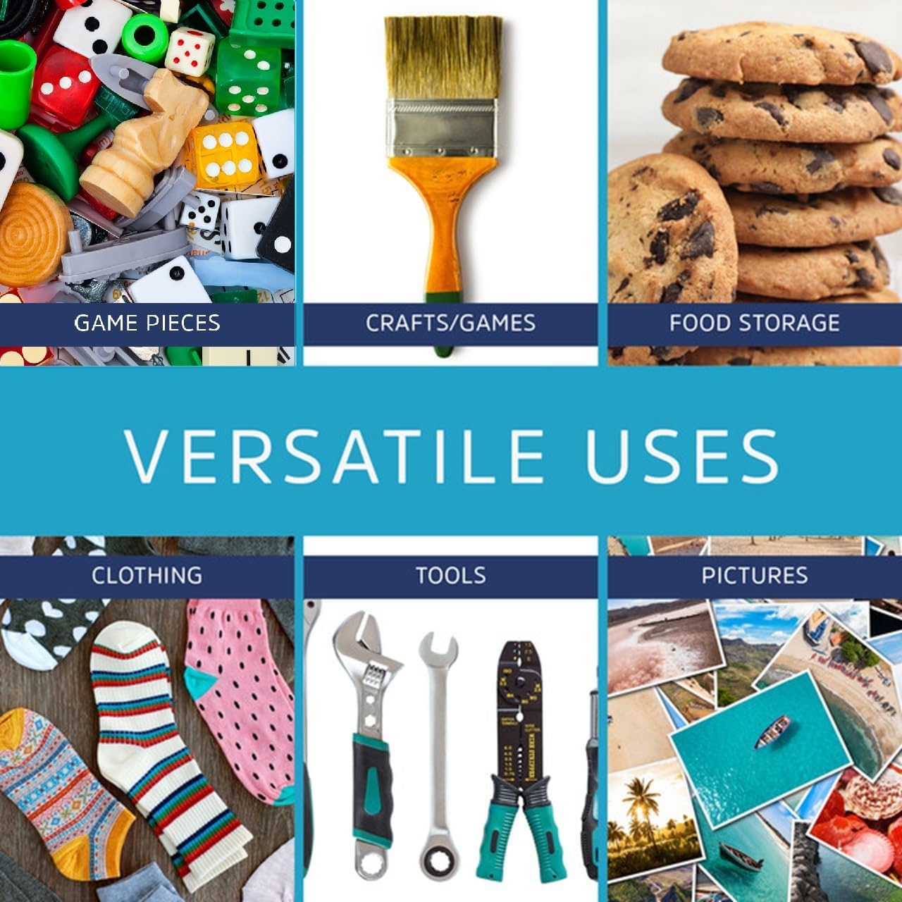 12" x 12" Large Zip Bags, 2 Mil Thick Clear Plastic Reclosable Zipper Lock Bags with Write-on White Block, with Resealable Zip Top Lock for Food Storage & Office Supplies, 500 Count