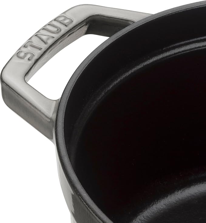 STAUB Cast Iron Roaster/Cocotte, Round, 34 cm, 12.6 L, Graphite Grey
