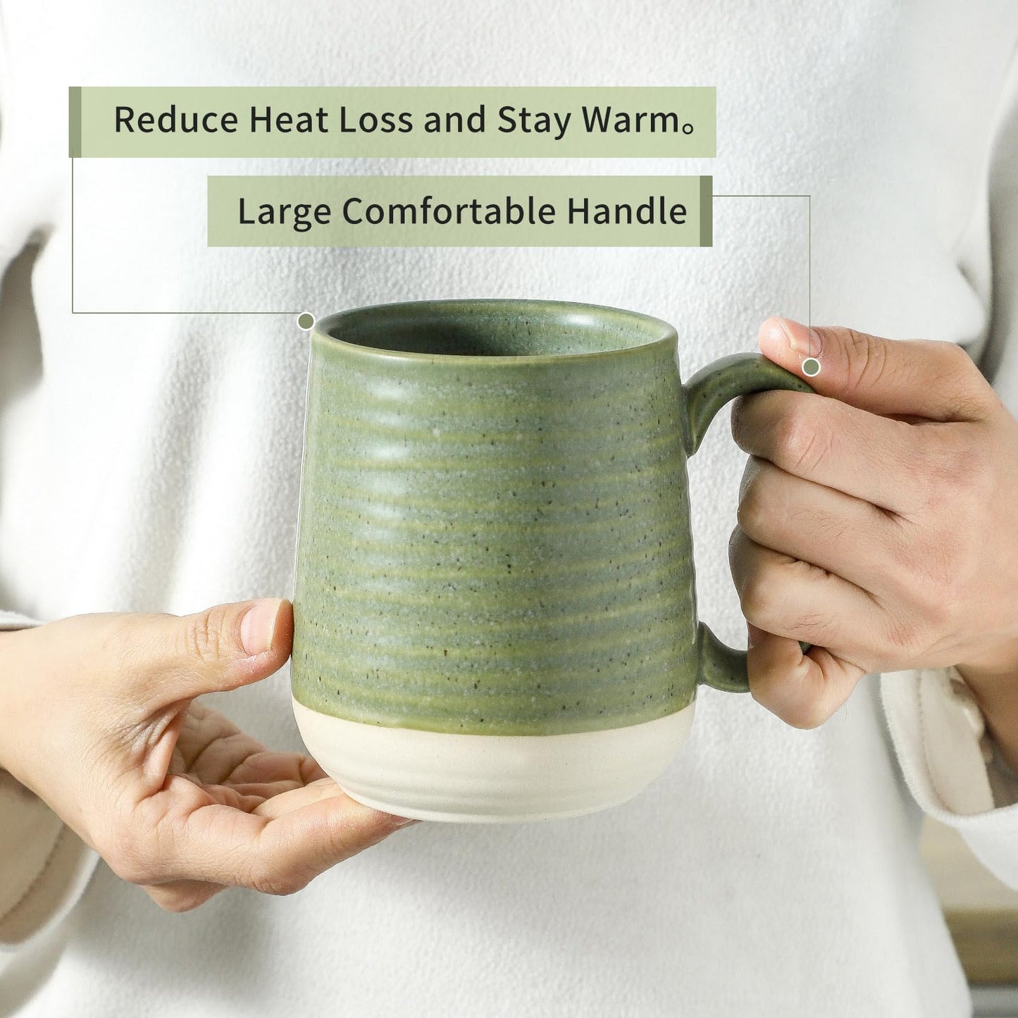 Stoneware Coffee Mugs Set of 6