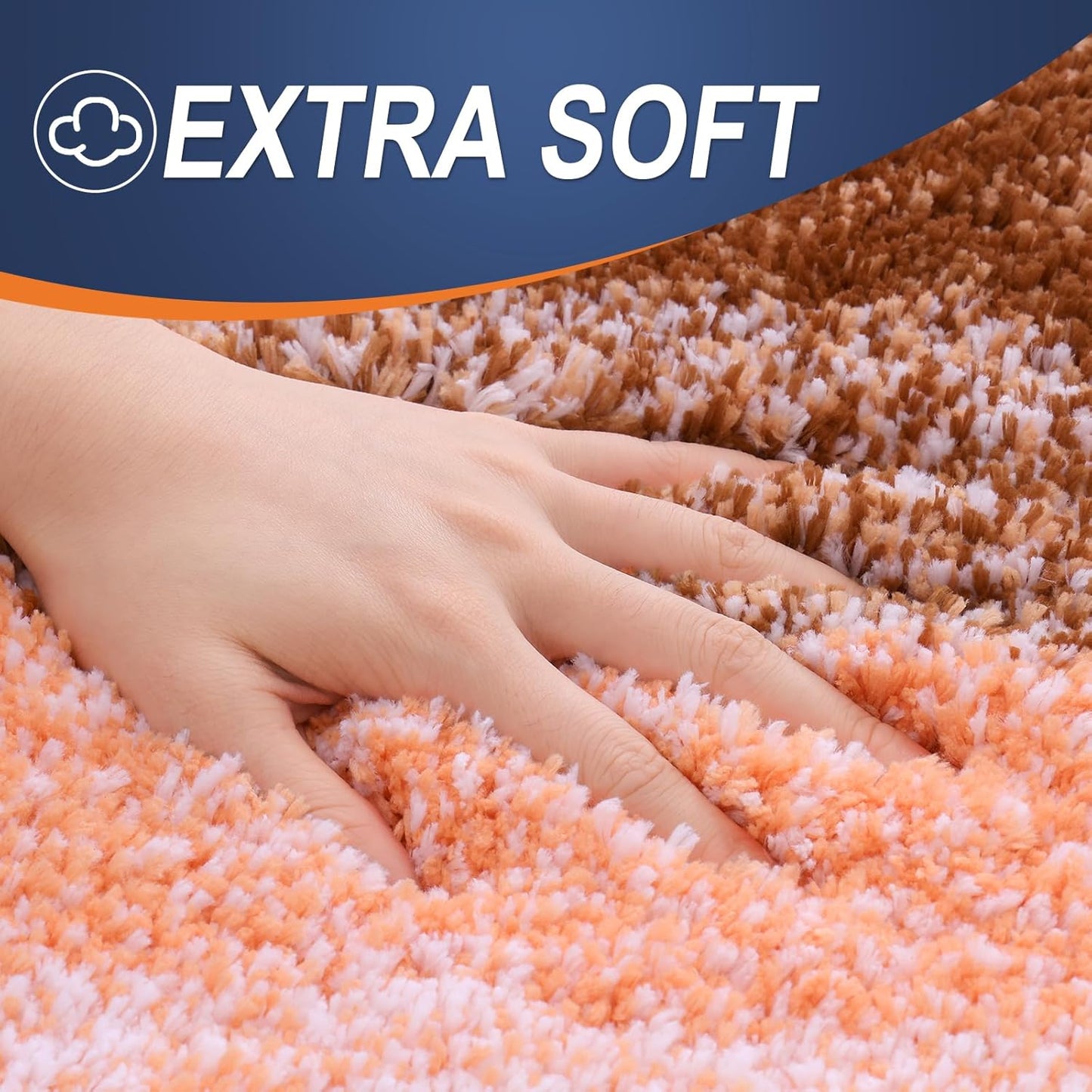 OLANLY Bathroom Rugs Mat 24x16, Extra Soft Absorbent Microfiber Bath Rugs, Rubber Backing, Quick Dry, Machine Washable Bath Mats for Bathroom Floor, Tub and Shower, Home Decor Accessories, Orange