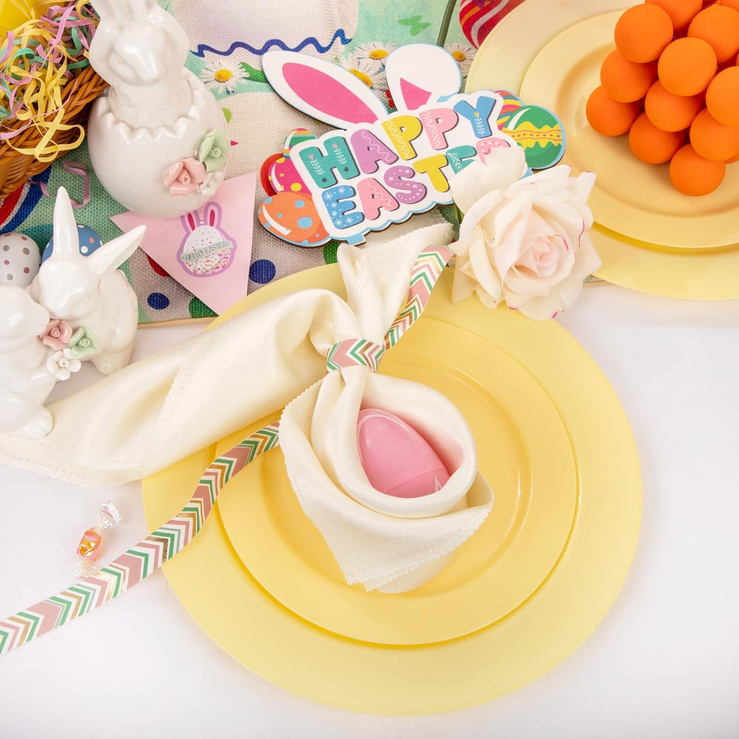 FLOWERCAT 60PCS Yellow Plates - Heavy Duty Yellow Plastic Plates Disposable 10.25inch & 7.5inch for Easter Party/Wedding/Spring - Serve for 30 guests - Culinary Roots