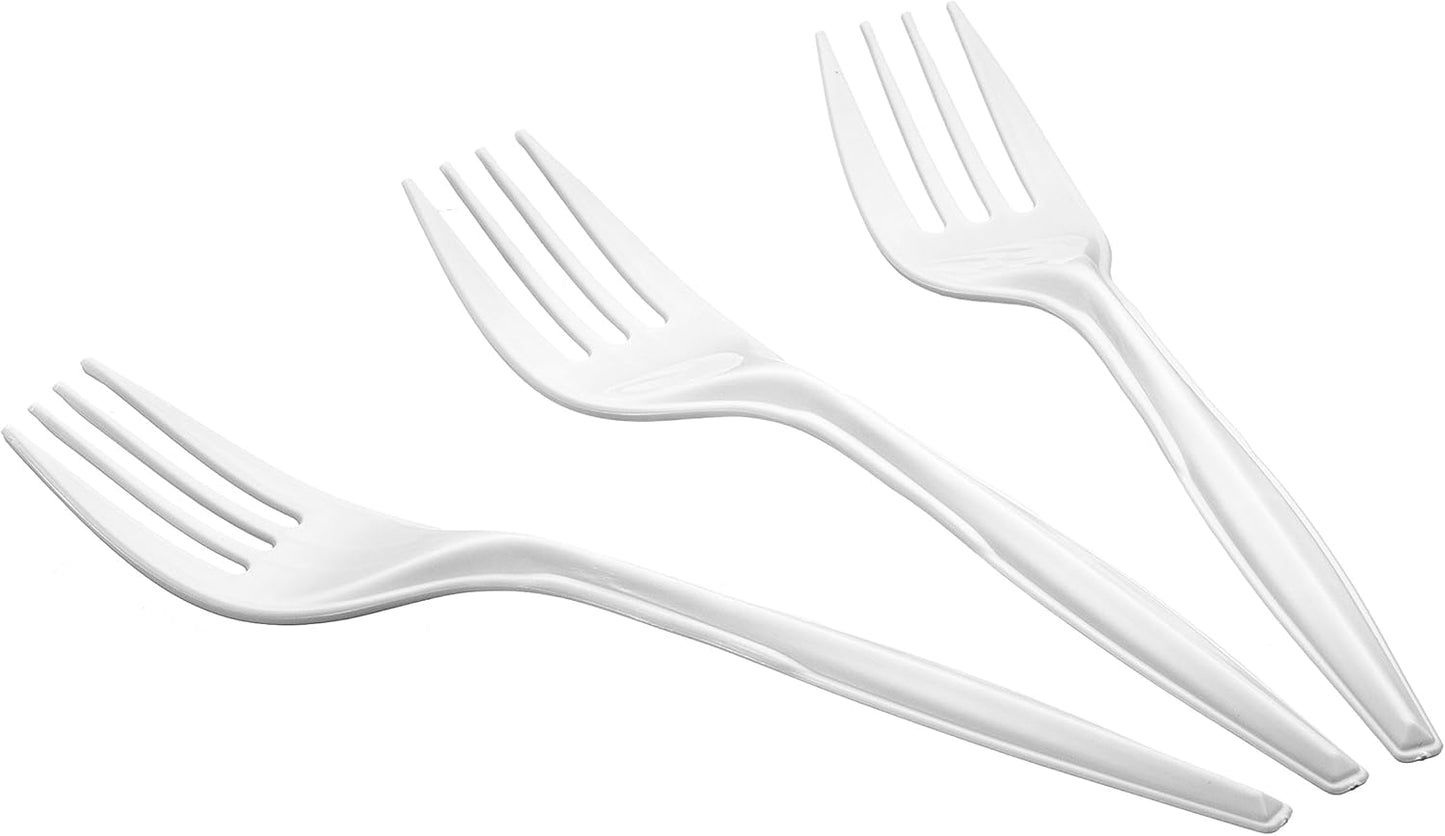 Settings 1000 Count White Plastic Forks – Disposable Cutlery for Parties, Events, Catering, and Takeout disposable forks bulk