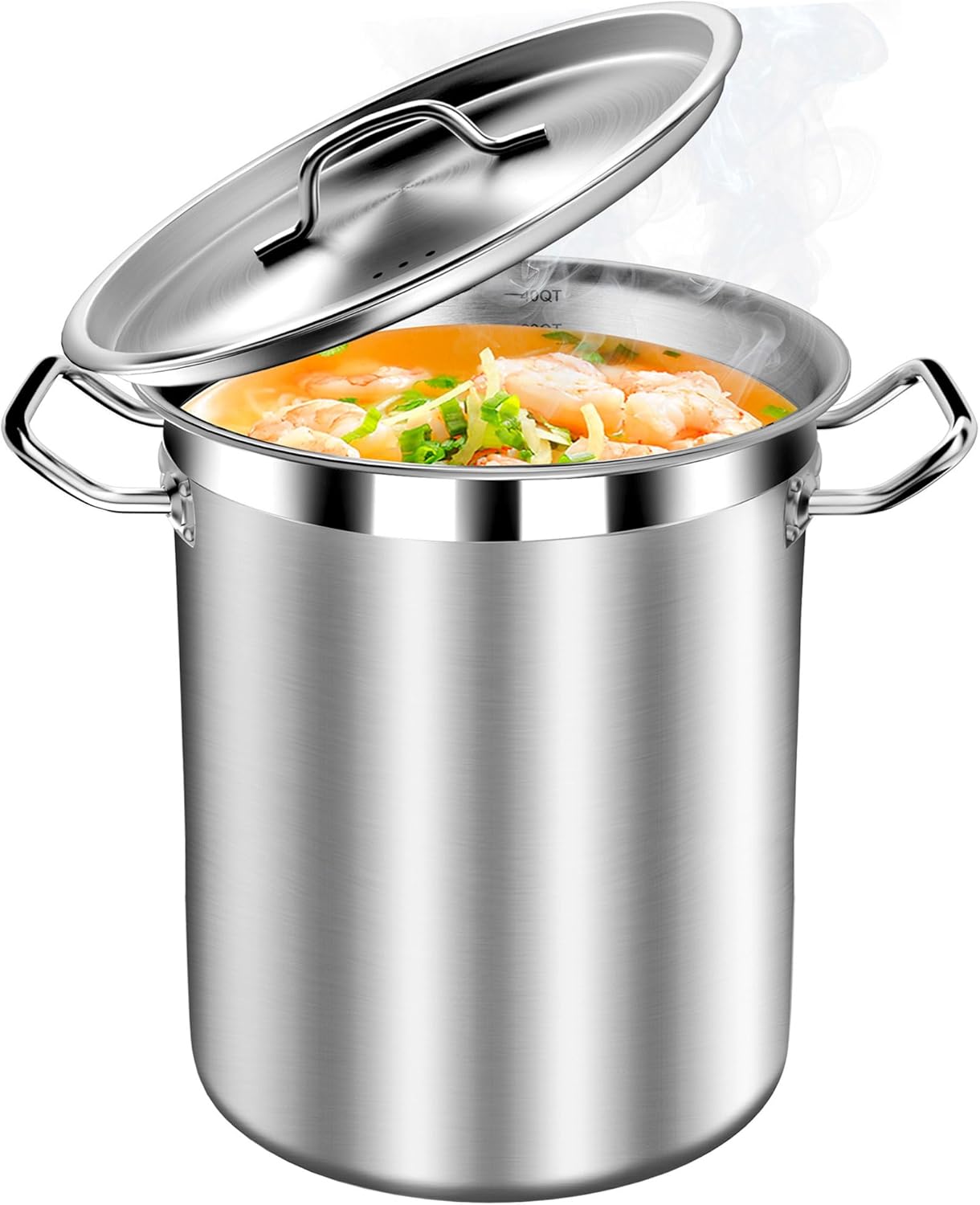 Large Soup Pot with Lid - 40 Quart Stainless Steel Stockpots, Cooking Pots, Stock Pot with Lid, Big Pots for Cooking, Heavy Duty, Induction & Oven Safe - Culinary Roots