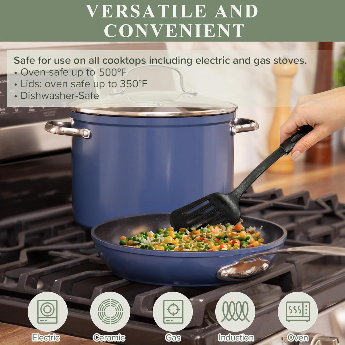 Healthy Duralon Blue Ceramic Nonstick Cookware Set