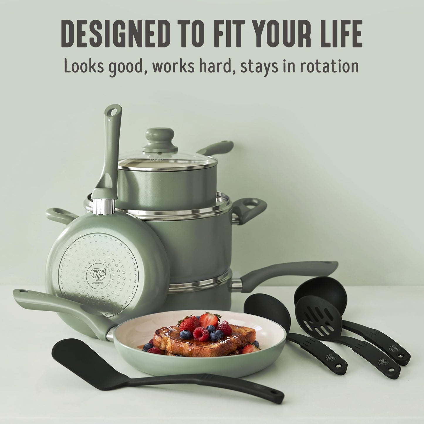 16pc Ceramic Nonstick Pots & Pans Cookware Set
