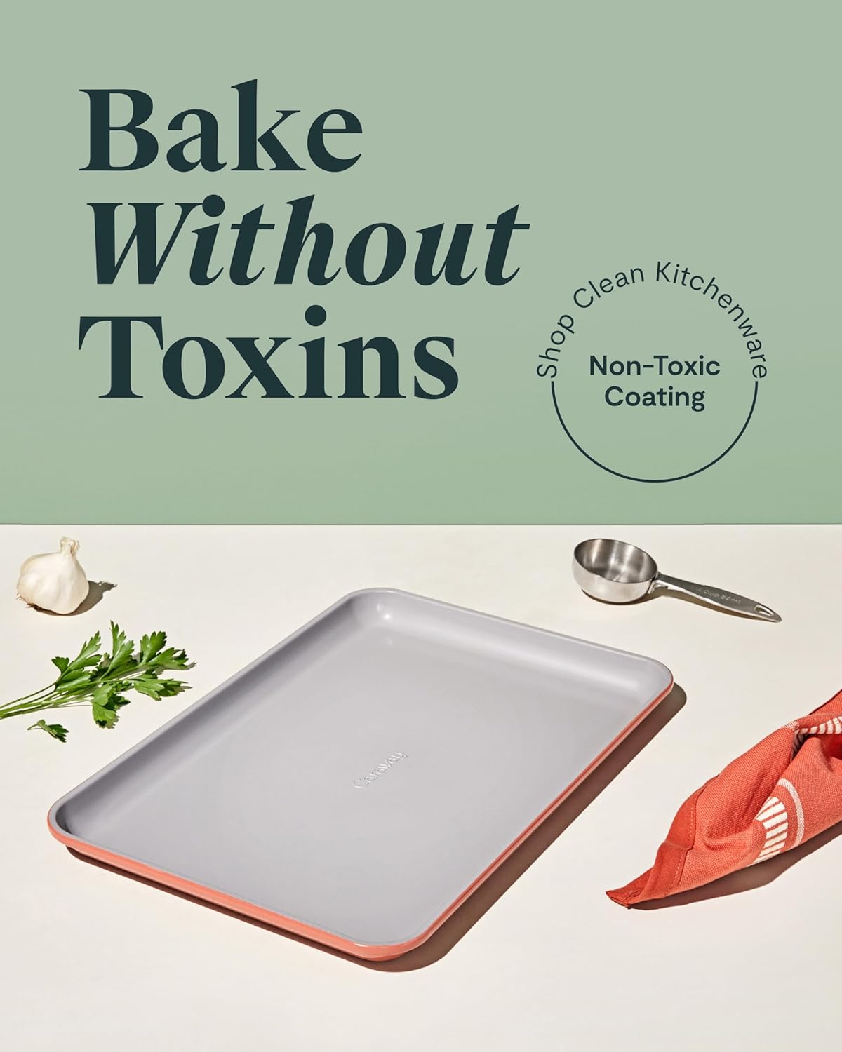 Caraway Non-Stick Ceramic Baking Sheet - Naturally Slick Ceramic Coating - Non-Toxic, PTFE & PFOA Free - Perfect for Baking, Roasting, and More - Medium (15" x 10") - Perracotta - Culinary Roots
