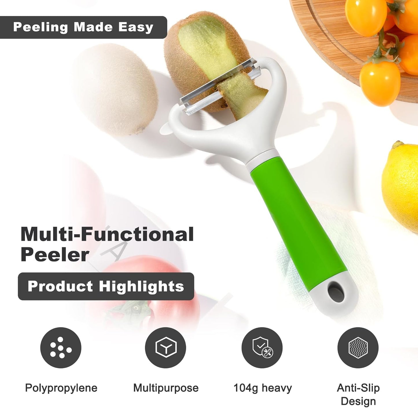 Li&Zhao Vegetable Peelers - Potato Peelers Fruit Peeler Veggie Peeler Carrot Peeler Apple Peeler Garlic Peeler for Kitchen Julienne Peeler, Dishwasher Safe(Green) - Culinary Roots