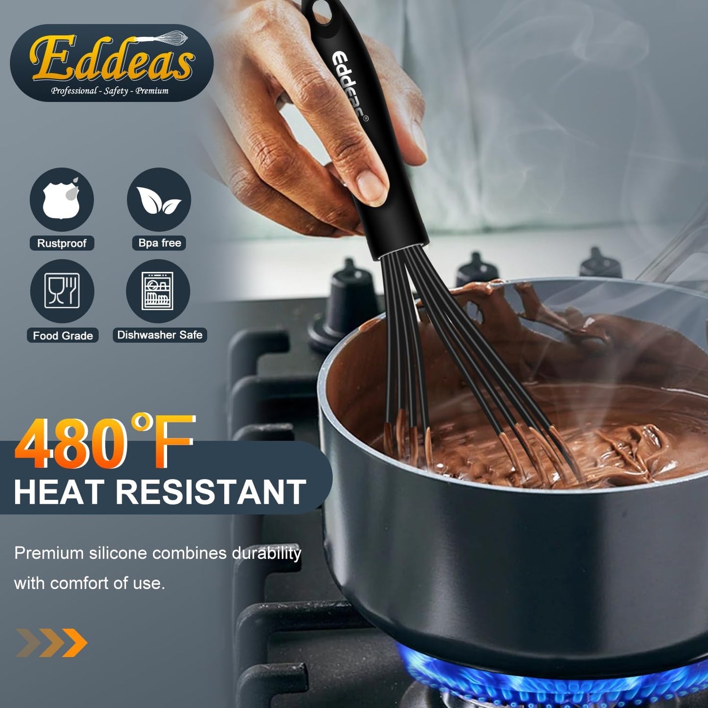 Flat Whisk, EDDEAS Silicone Gravy Whisk for Cooking, Beating, Stirring Gravy and Eggs - Culinary Roots
