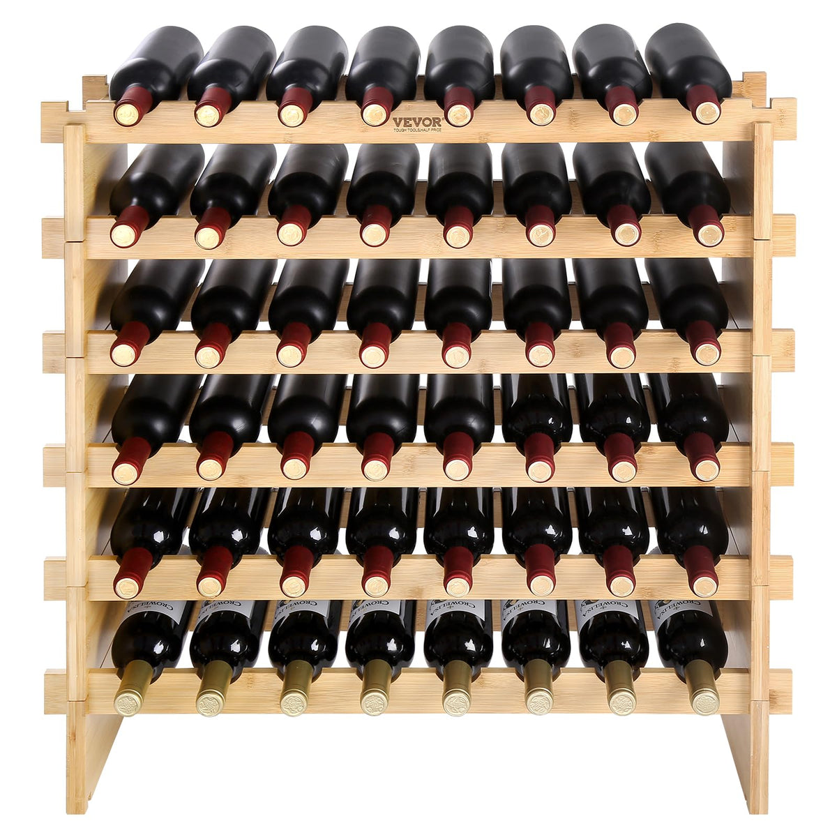 6 Tier 48 Bottles Stackable Modular Wine Rack (48 Count)
