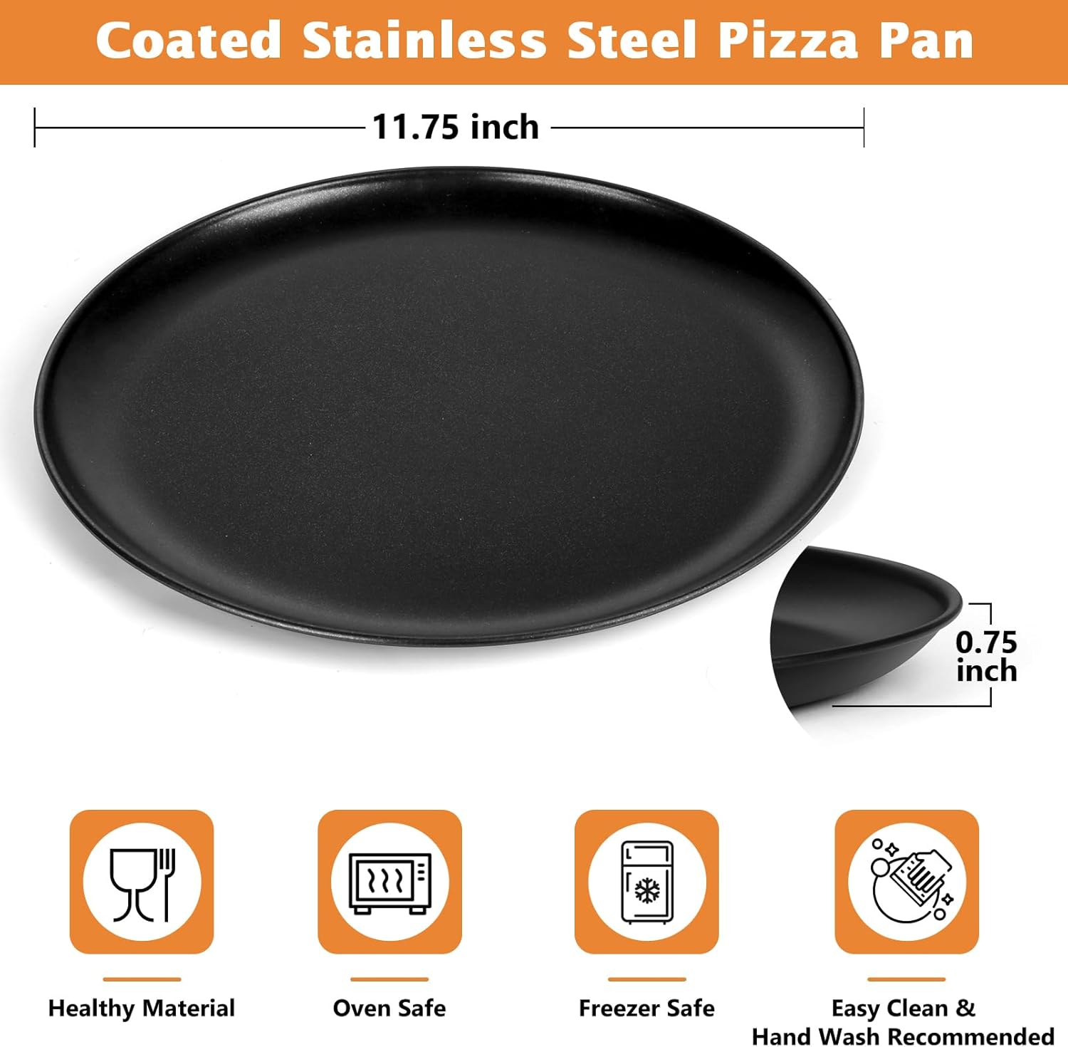 TeamFar Pizza Pan, 12Inch Pizza Tray Round Baking Pans with Stainless Steel Core & Non-stick Coating, for Roasting Cooking, Toxic Free – Set of 4 - Culinary Roots