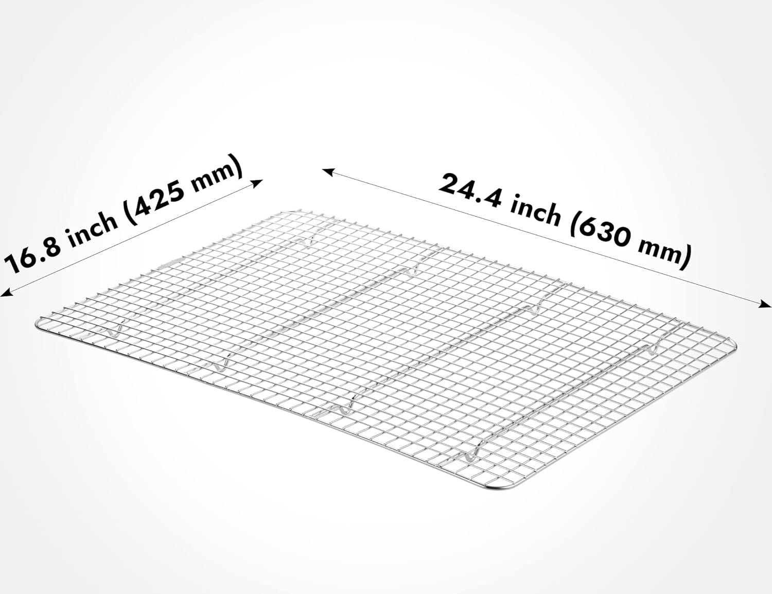 CURTA 2 Pack Chef Cooling Rack,NSF Listed 18/8 Stainless Steel Oven Safe Grid Wire Cookie Cooling Racks for Baking & Cooking - 16.8" X 24.4" Commercial Grade comes with Lifting Handle … - Culinary Roots