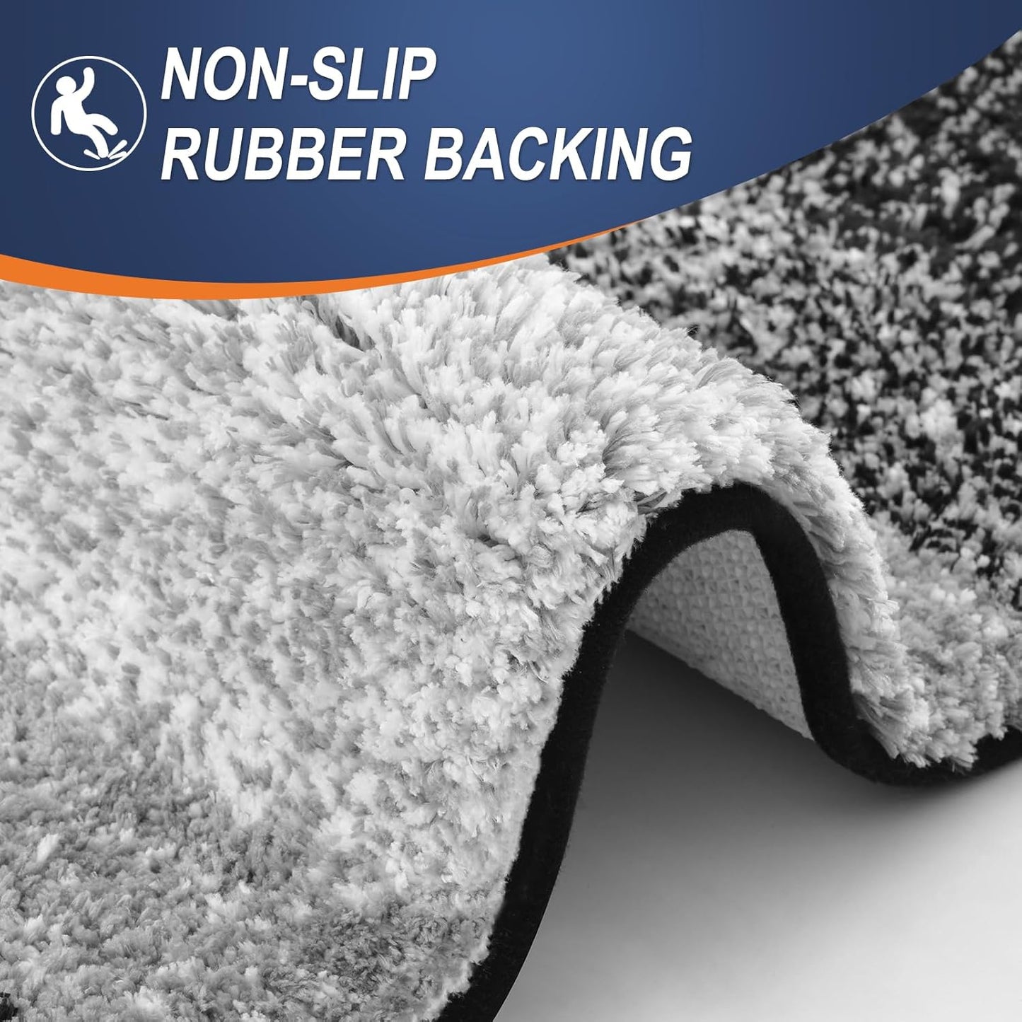 OLANLY Bathroom Runner Rugs 40x24, Extra Soft Absorbent Microfiber Bath Rugs, Rubber Backing, Quick Dry, Machine Washable Bath Mats for Bathroom Floor, Tub and Shower, Home Decor Accessories, Black