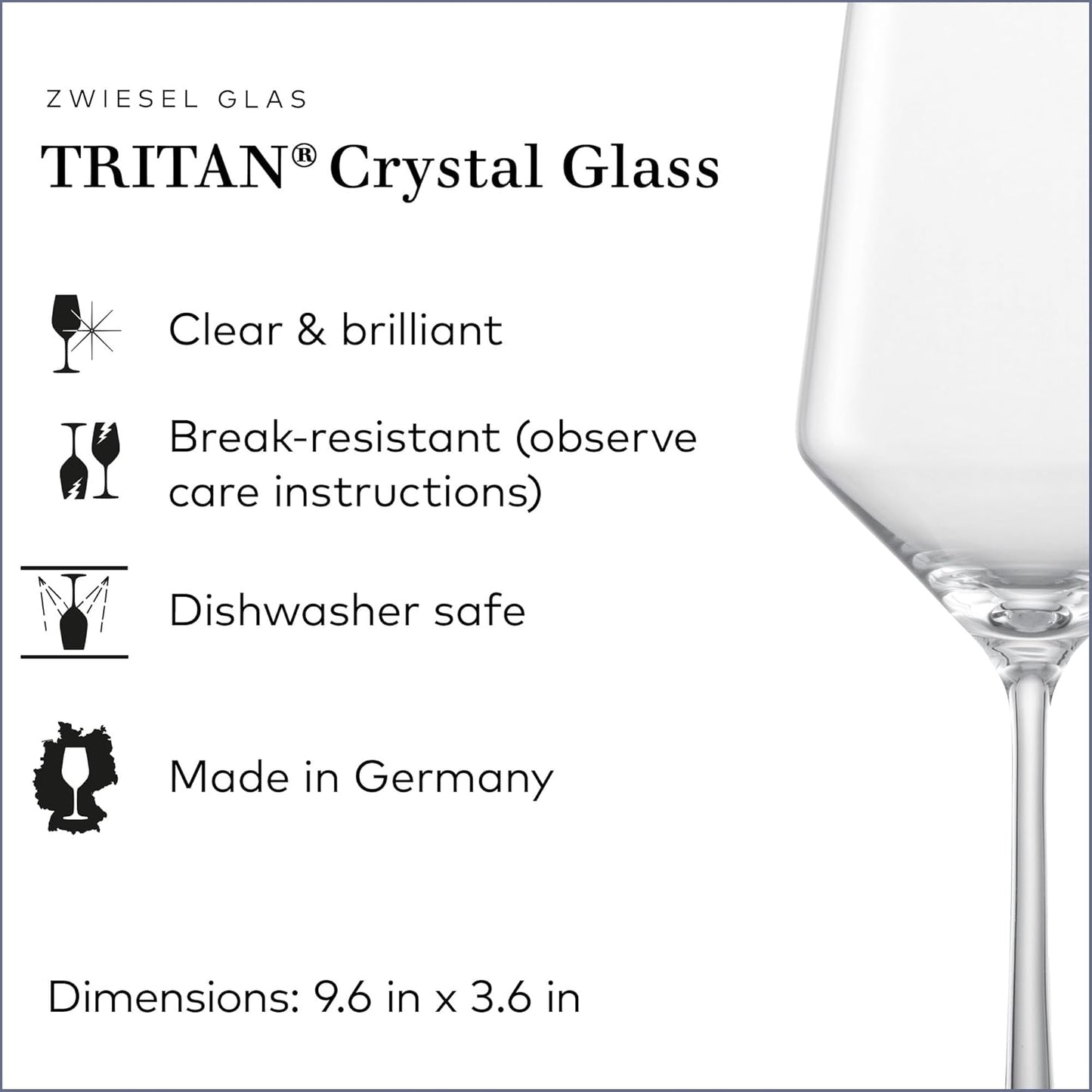 ZWIESEL GLAS Pure Cabernet Red Wine Glass (Set of 6), Graceful Wine Glasses for Red Wine, Dishwasher-Safe Tritan Crystal Glasses, Made in Germany (18 Ounce)