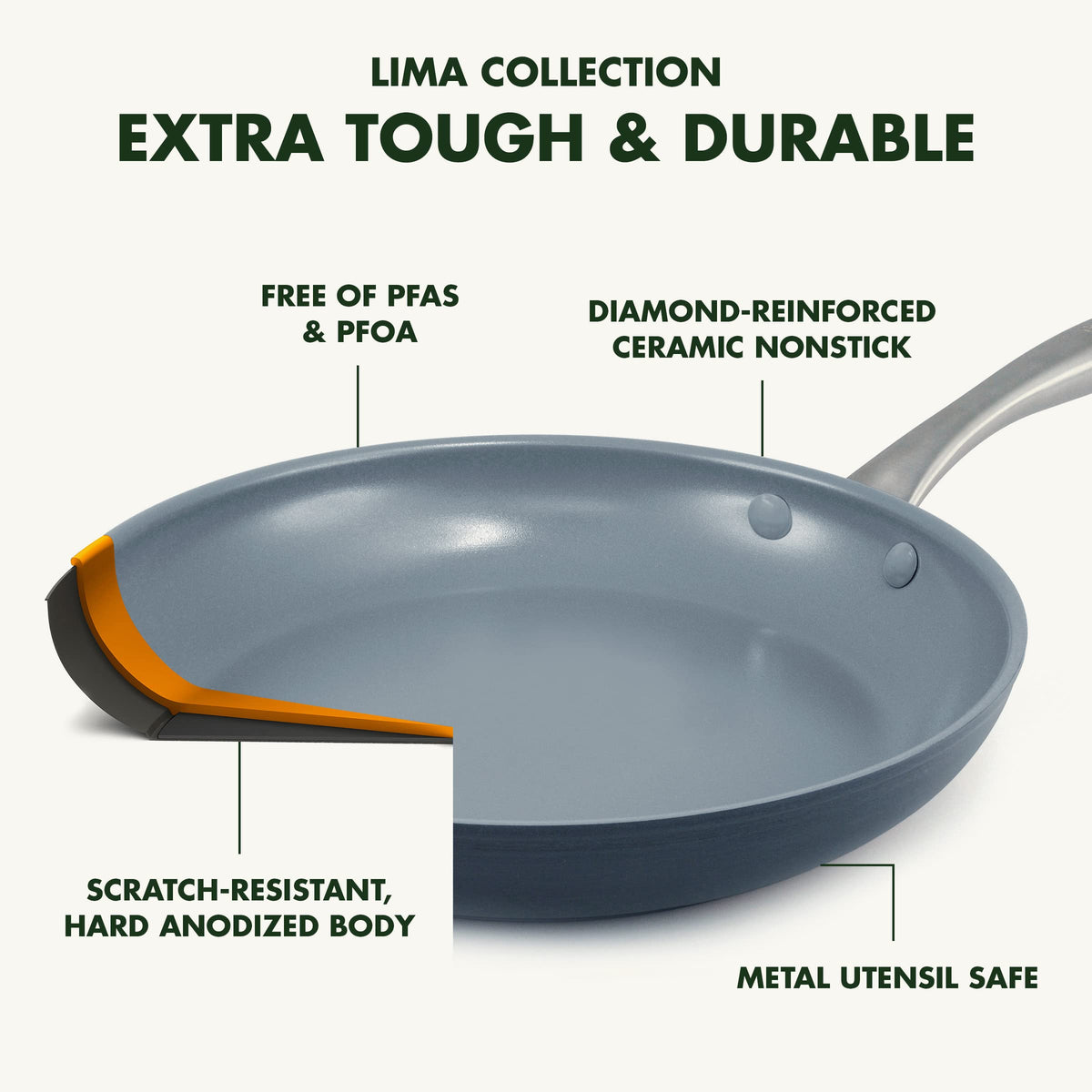 Lima Hard Anodized Healthy Ceramic Nonstick 12 Piece Cookware Pots and Pans Set