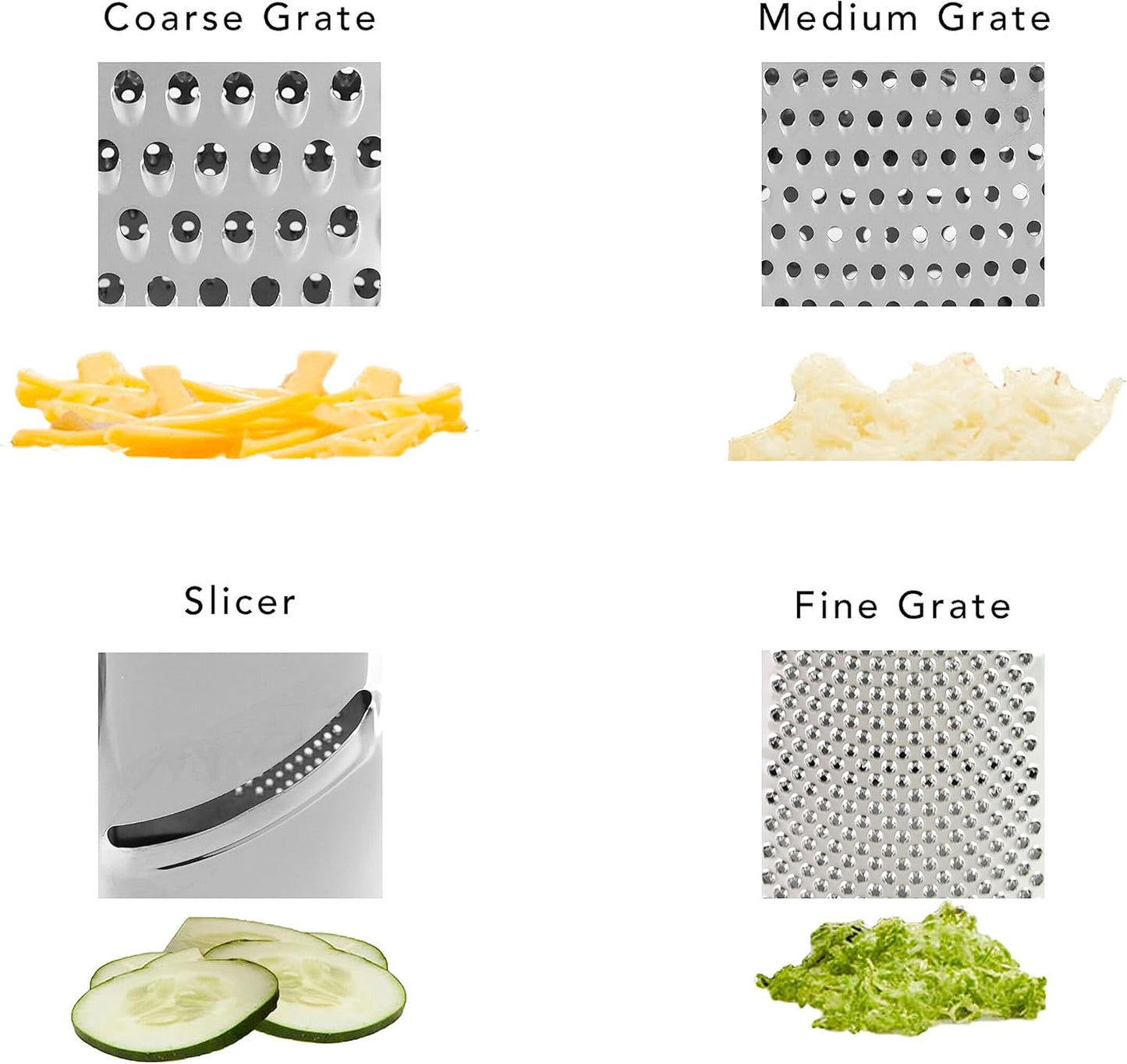 KitchenAid Gourmet 4-Sided Stainless Steel Box Grater for Fine, Medium and Coarse Grate, and Slicing, Detachable 3 Cup Storage Container and Measurment Markings, Dishwasher Safe, 10 inches tall, Black - Culinary Roots