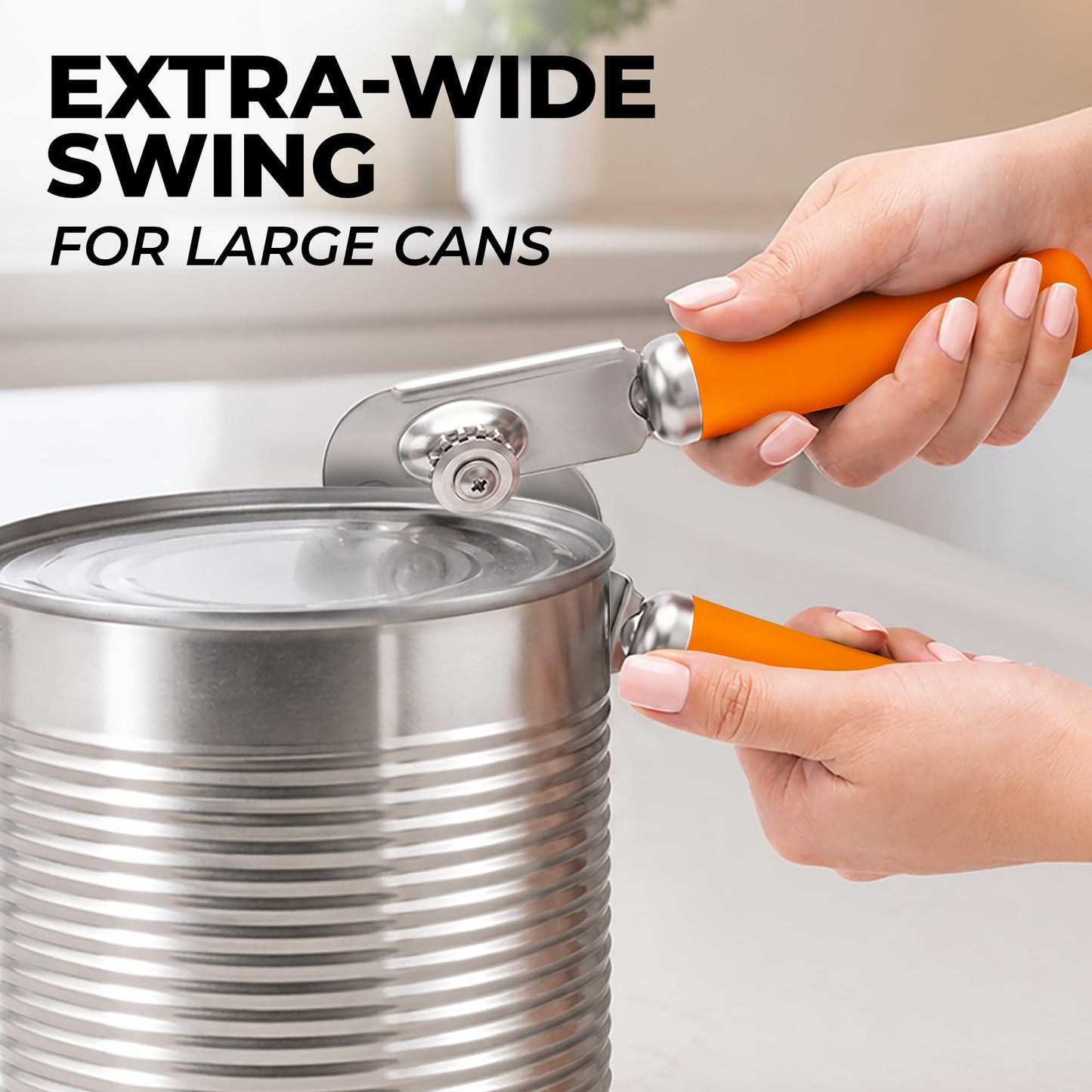 Stainless Steel Swing Open Manual Can Opener Comfortable Grip
