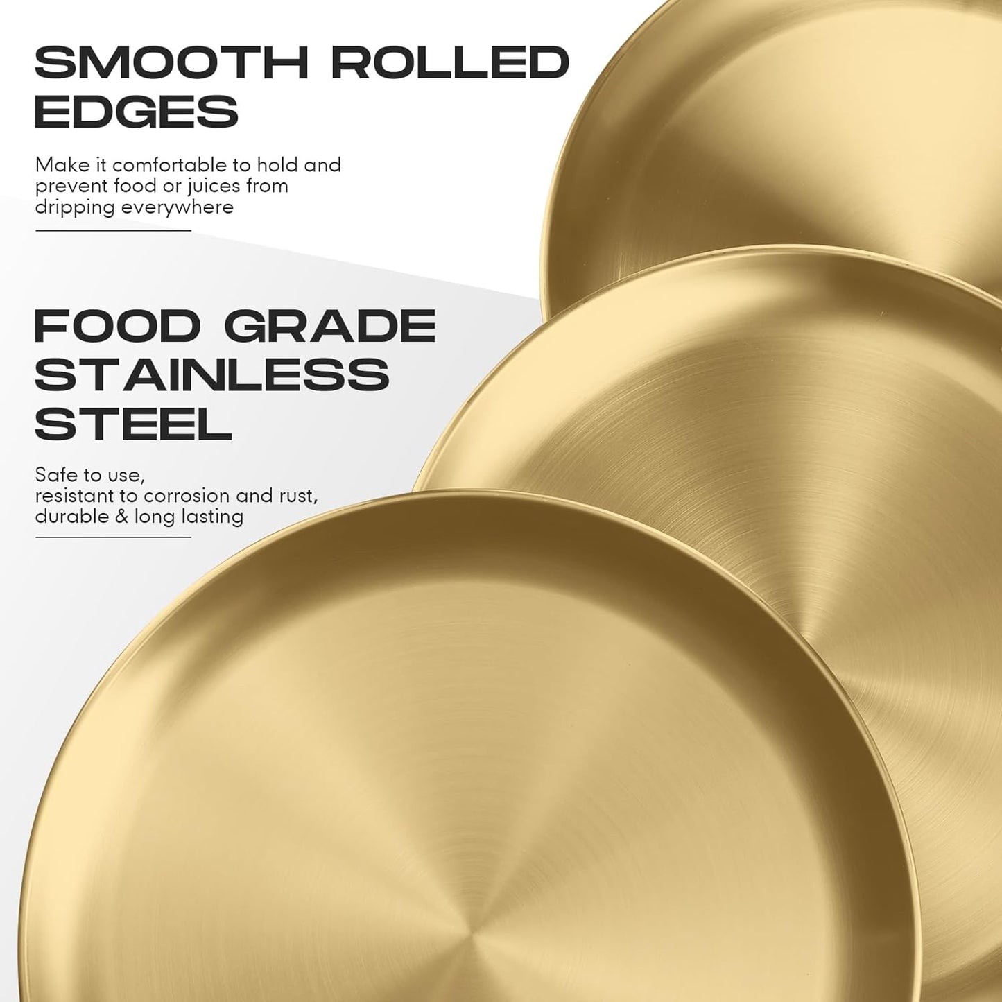 Thenshop 8 Pieces 12 Inch Pizza Pans Bulk Stainless Steel Sets Round Bakeware Pizza Trays for Oven Kitchen Baking Home Restaurant Safe Sturdy Reusable Easy Clean(Gold) - Culinary Roots