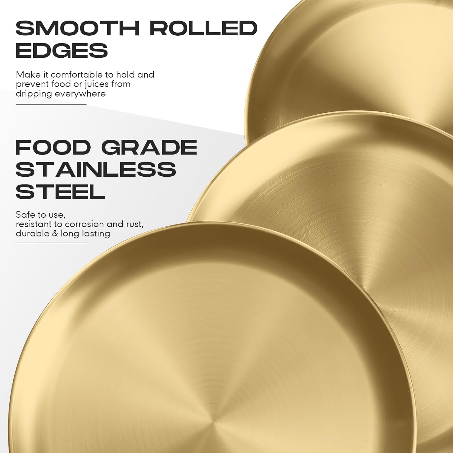 Thenshop 8 Pieces 12 Inch Pizza Pans Bulk Stainless Steel Sets Round Bakeware Pizza Trays for Oven Kitchen Baking Home Restaurant Safe Sturdy Reusable Easy Clean(Gold) - Culinary Roots