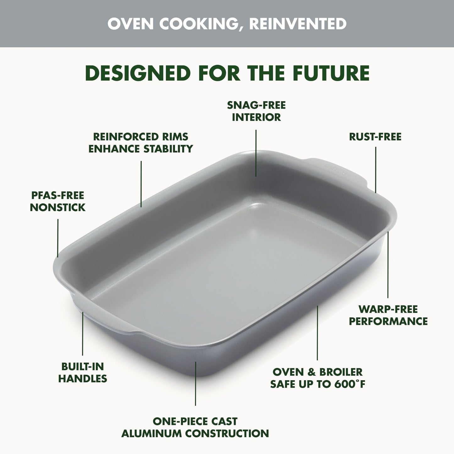 Premiere Ovenware Healthy Ceramic Nonstick 13" x 9" Rectangular Baking Pan