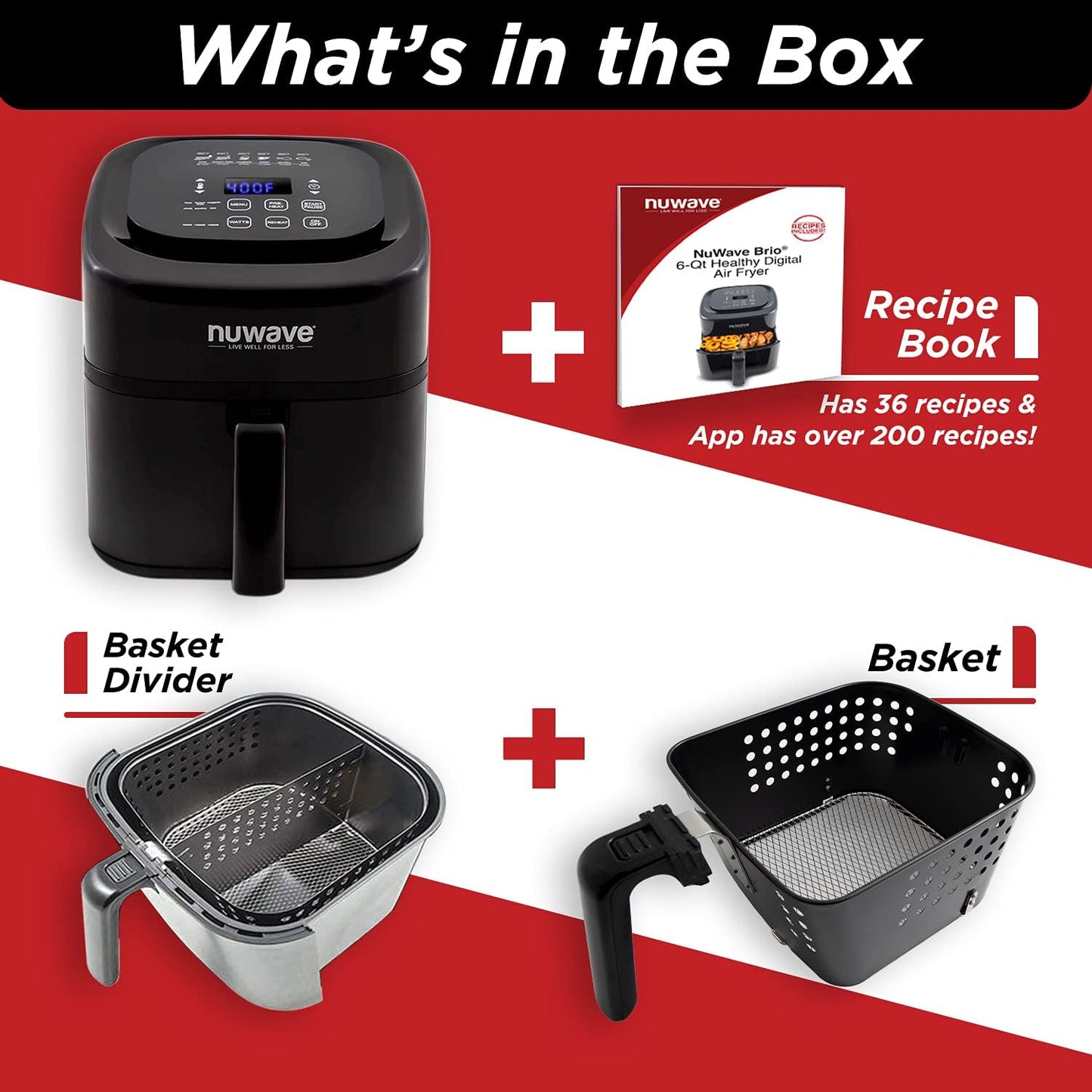 Brio 6 Quart Digital Air Fryer Including Non