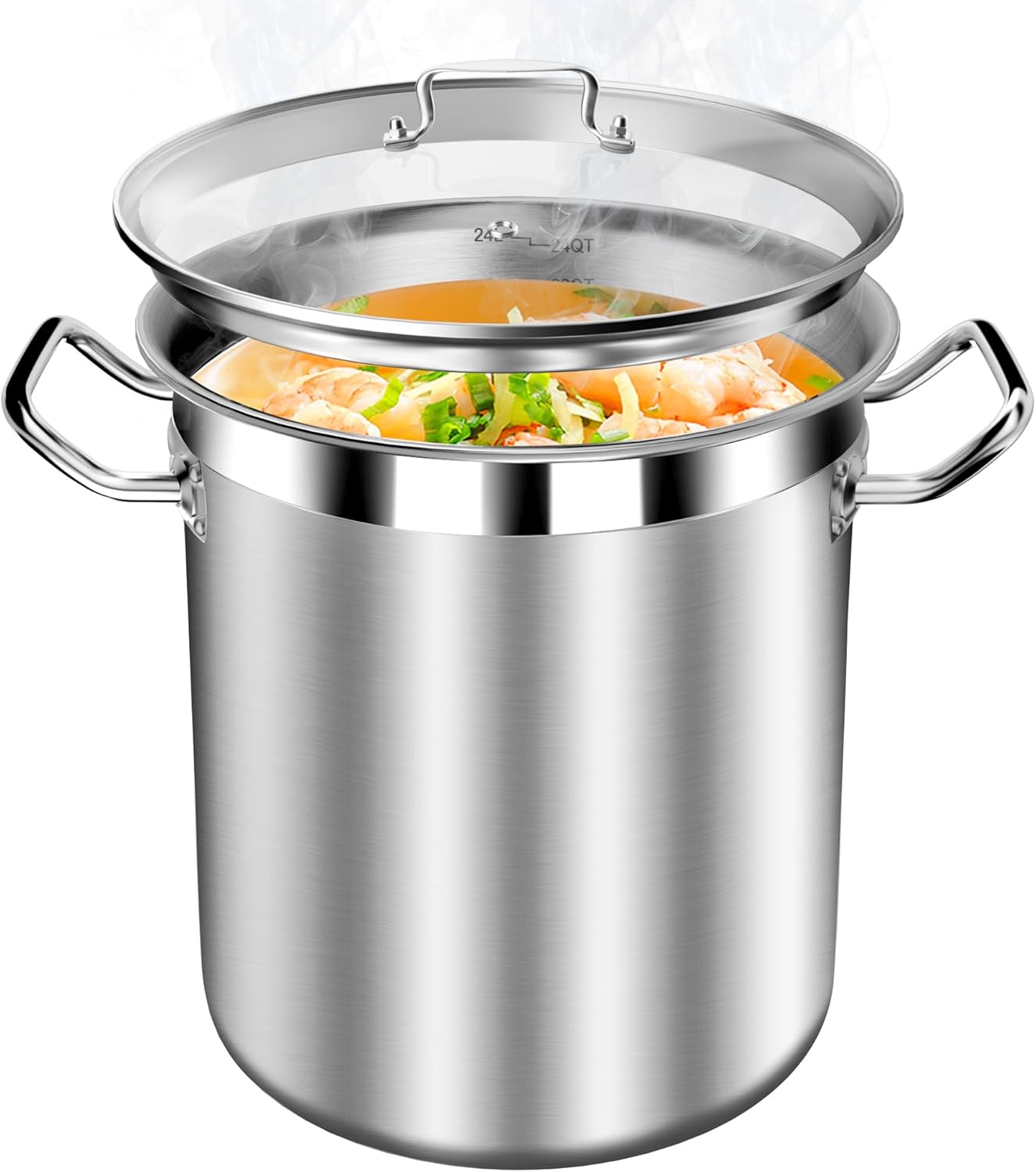 Large Stainless Steel Stock Pot with Lid – 24 Quart (6 Gallon) Heavy-Duty Cooking Pot for Soup, Stew, Pasta – Commercial & Home Use, Easy to Clean - Culinary Roots