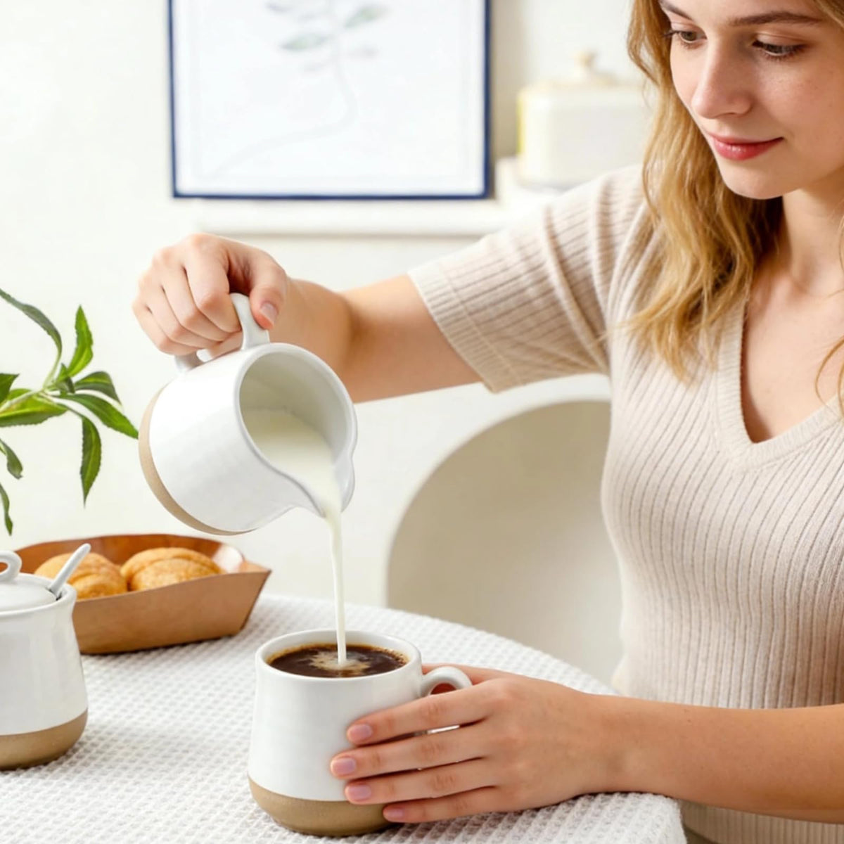 Ceramic Sugar and Creamer Set (10 Ounce)