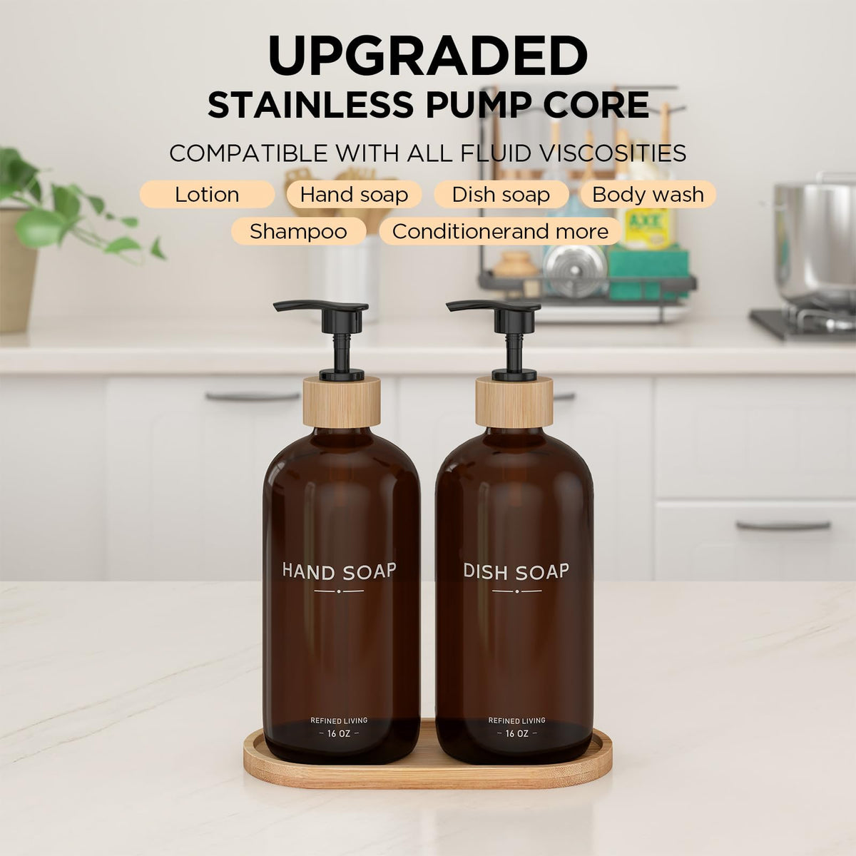 Hand and Dish Soap Dispenser Set (2 Count)