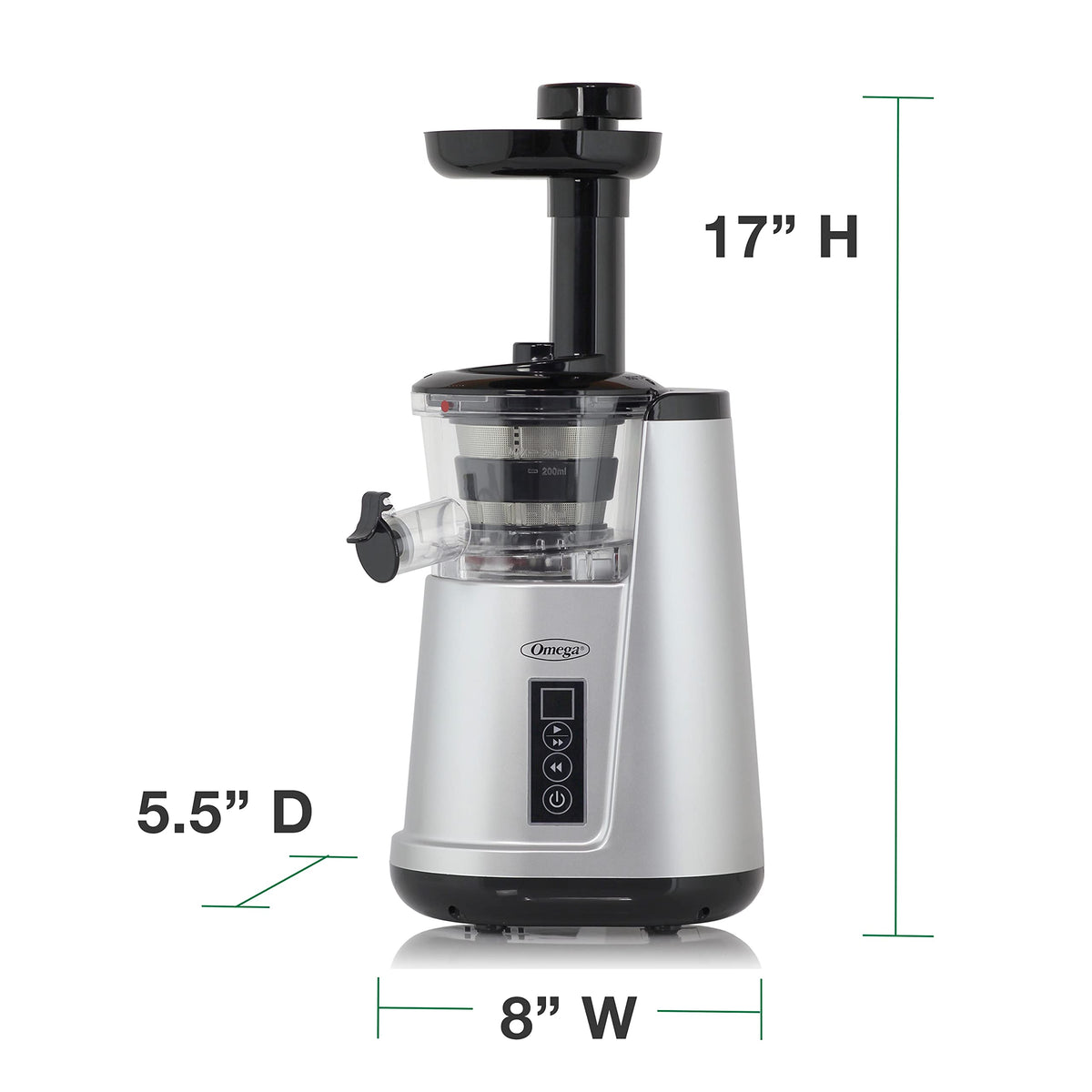 Juicer Cold Press 365 Vertical 65 RPM Slow Masticating Compact Extractor for Fruits and Vegetables with 3 Stage Auger & BPA