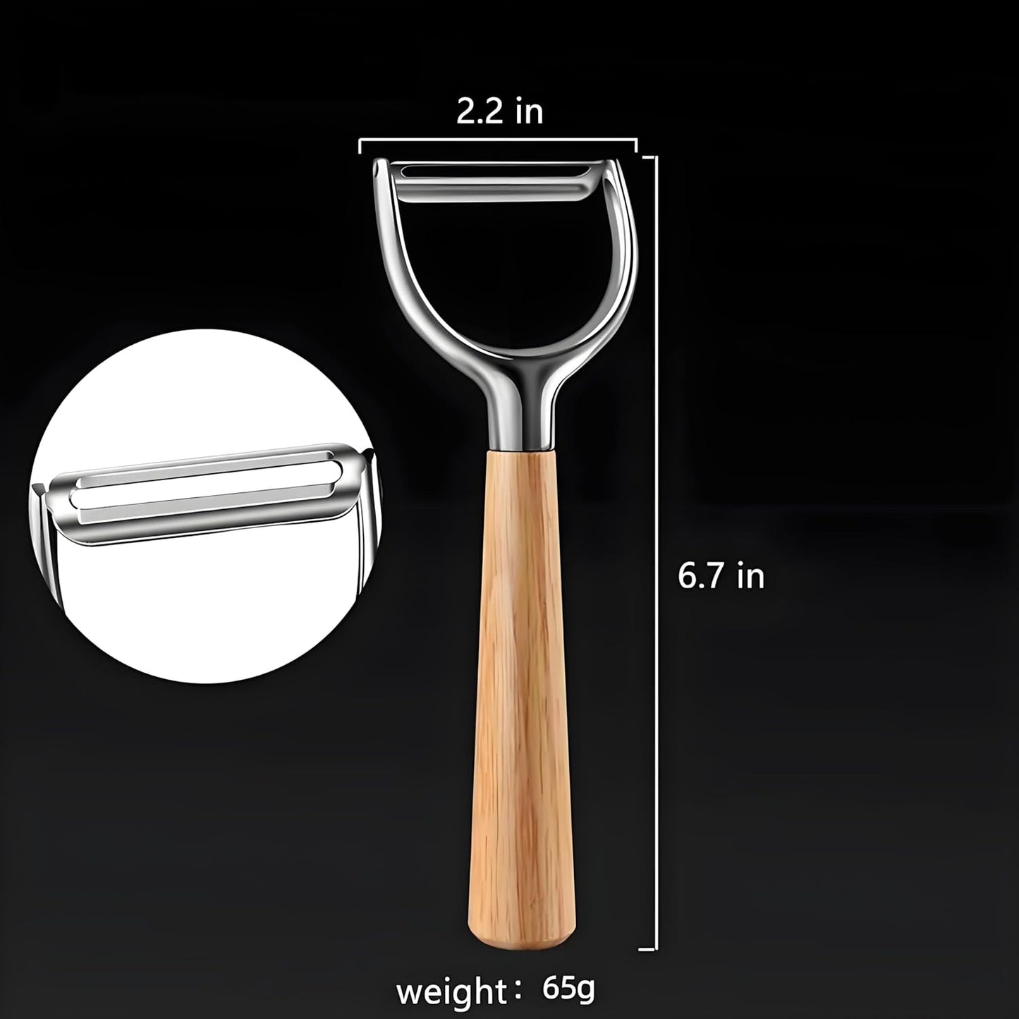 Vegetable peeler, stainless steel Y peeler, suitable for potato and fruit, vegetable peeler, ergonomic non-slip handle, super sharp powerful blade, solid wood handle - Culinary Roots
