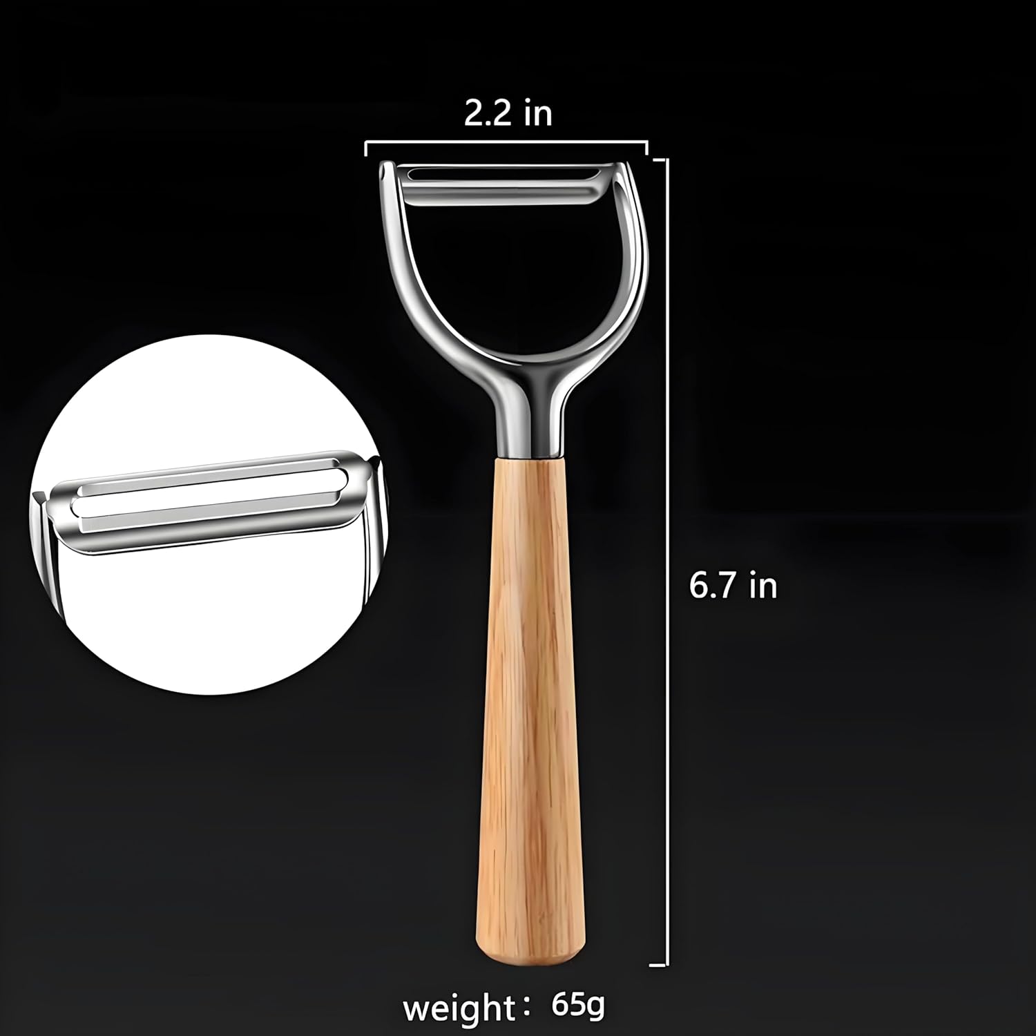 Vegetable peeler, stainless steel Y peeler, suitable for potato and fruit, vegetable peeler, ergonomic non-slip handle, super sharp powerful blade, solid wood handle - Culinary Roots