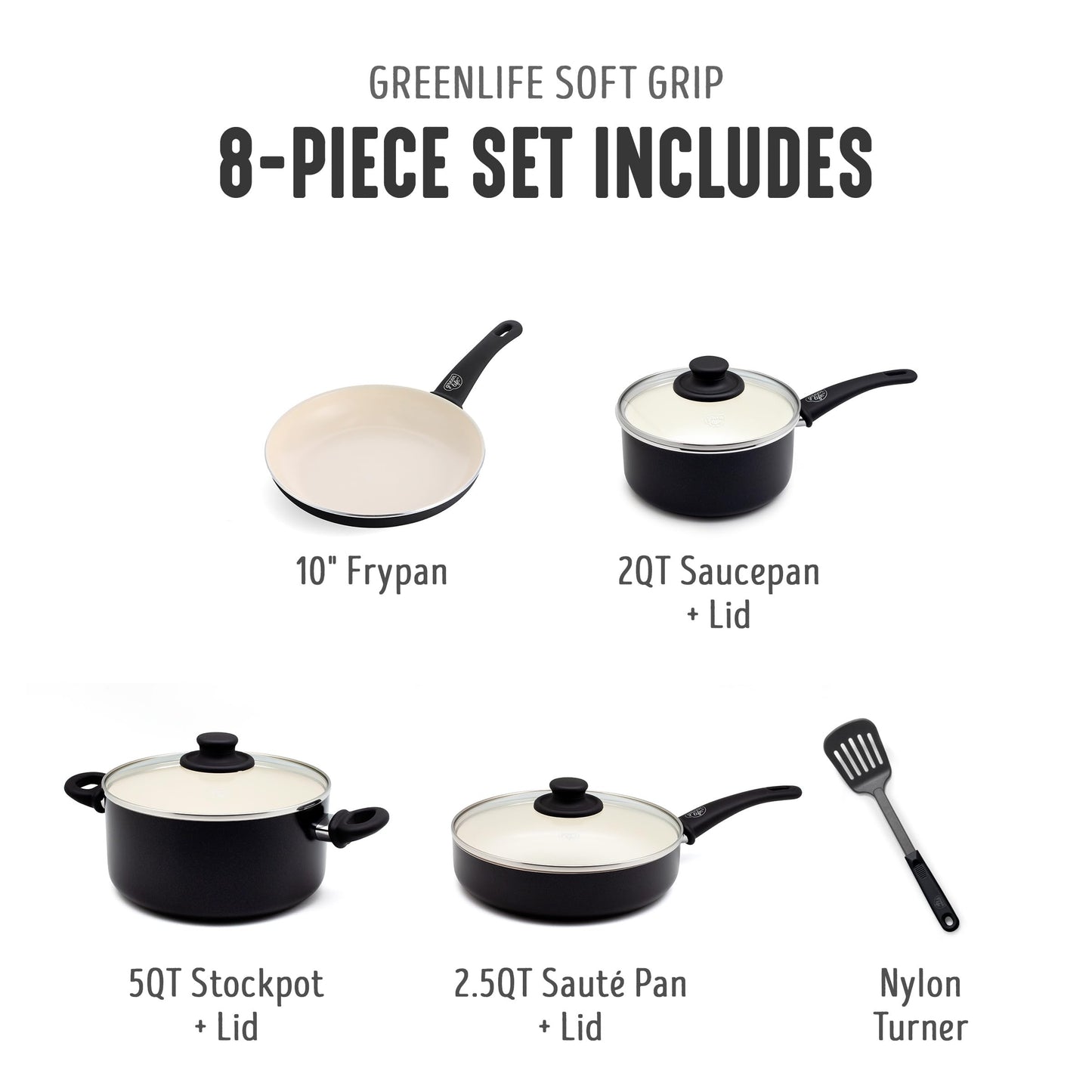 8 Piece Nonstick Cookware Set