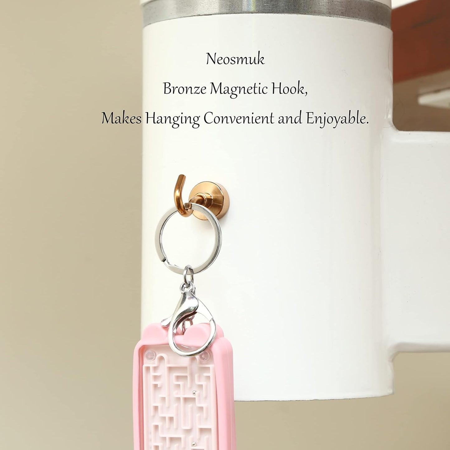 Neosmuk Magnetic Hooks,30lb+ Heavy Duty Earth Magnets with Hook for Refrigerator, Extra Strong Cruise Hook for Hanging, Magnetic Hanger for Cabins, Grill (Bronze, 10 Pack)