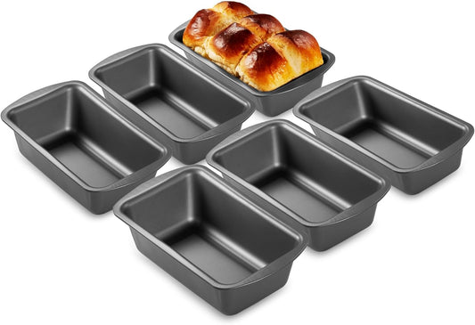 HONGBAKE 6 Pack Bread Pan 1 Lb, 8.5 x 4.5 Inch Loaf Pans for Baking Bread, Nonstick Meatloaf Pan with Wide Grips, Banana Bread Tin for Homemade Bread, Grey - Culinary Roots