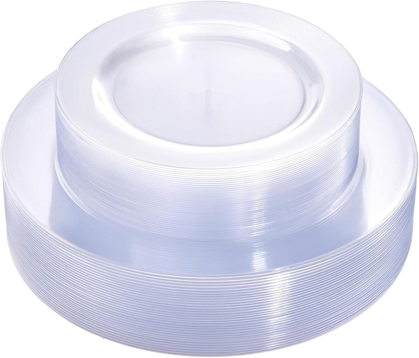 FLOWERCAT 60PCS Clear Plastic Plates - Disposable Clear Plates Heavy Duty for Party/Wedding/New Year - Include 30PCS 10.25inch Dinner Plates and 30PCS 7.5inch Dessert/Salad Plates - Culinary Roots