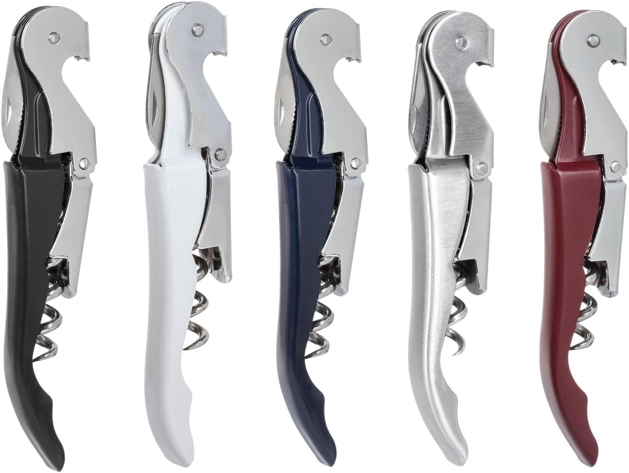 Thirsty Rhino Anggur Double Hinged Waiter's Corkscrew (Set of 6) (Black)
