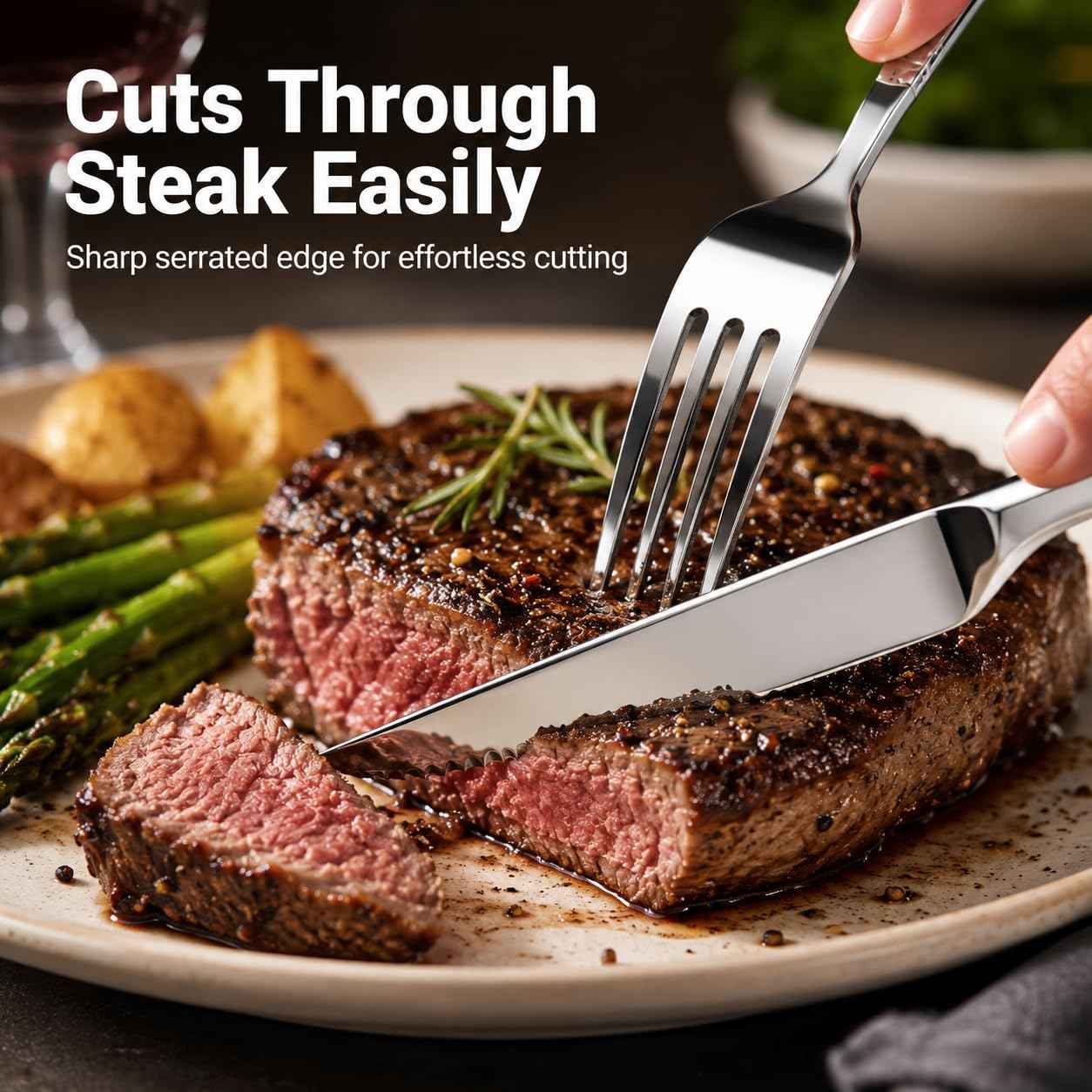 20 Piece Steak Knife and Fork Set for 10