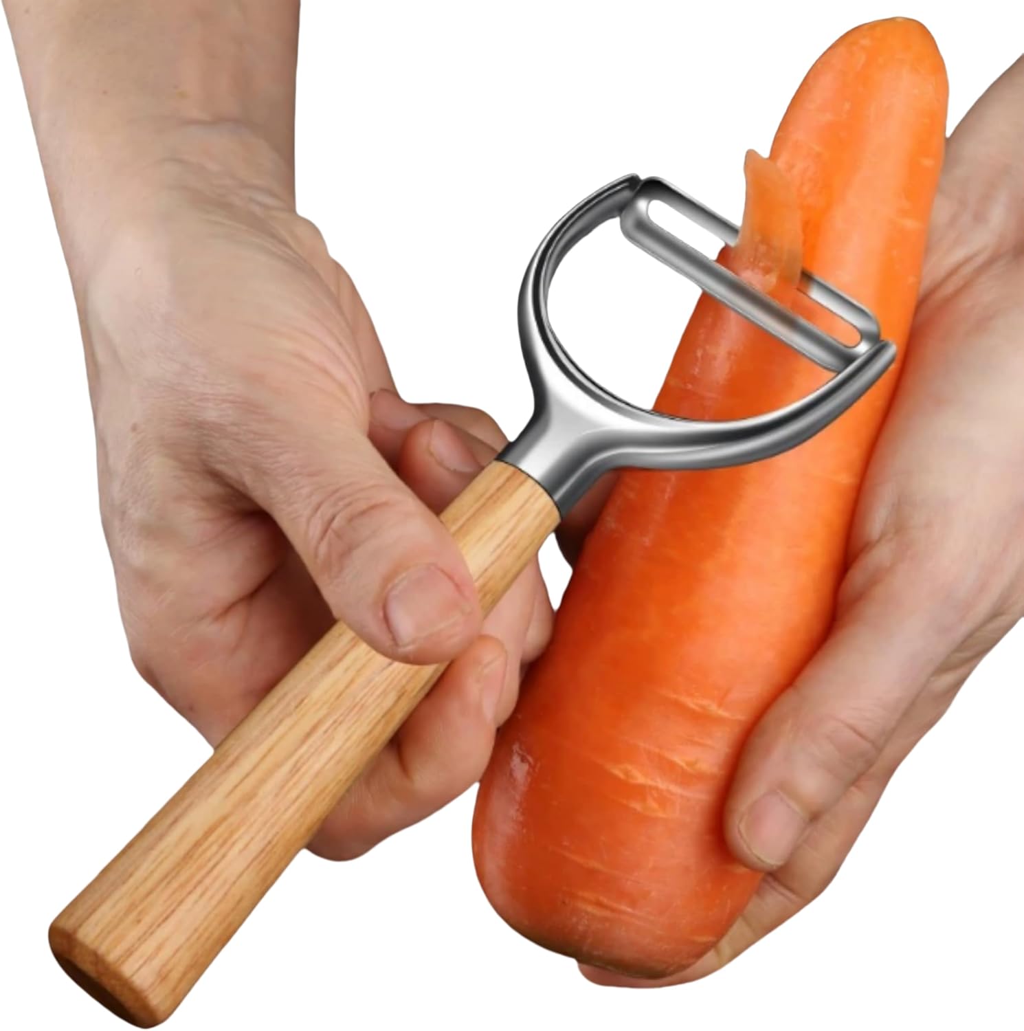 Vegetable peeler, stainless steel Y peeler, suitable for potato and fruit, vegetable peeler, ergonomic non-slip handle, super sharp powerful blade, solid wood handle - Culinary Roots