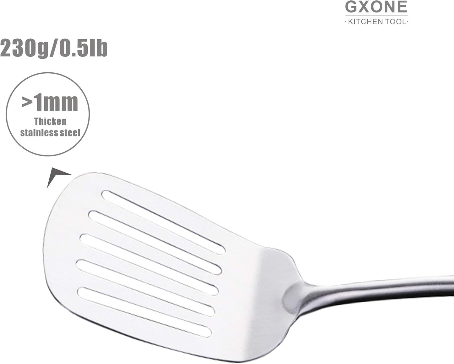 Metal Spatula,304 Stainless Steel Wok Spatula with Heat Resistant Wooden Handle,Silver/15.7Inch - Culinary Roots