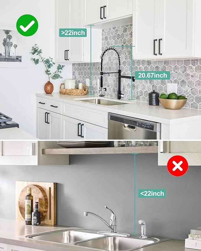 Fapully Kitchen Sink Faucet, Pull Down Kitchen Faucet, Black and Chrome Kitchen Faucets with Sprayer, Single Handle Single Hole Faucets for Kitchen Sinks